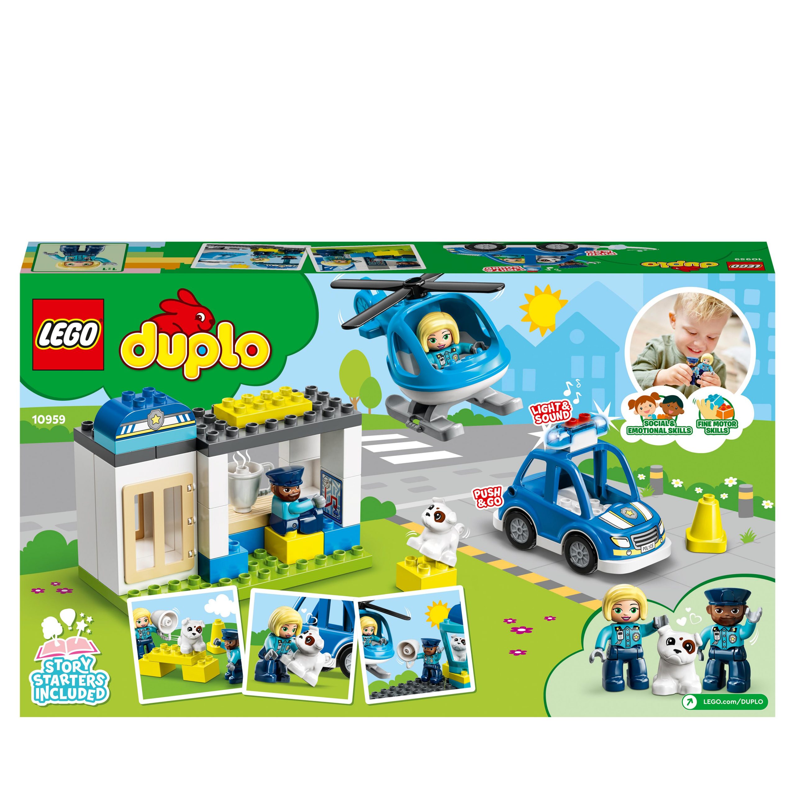 Lego duplo 10959 stazione di polizia ed elicottero, set per bambini di 2+ anni, macchina giocattolo con luci e sirene - LEGO DUPLO, Lego