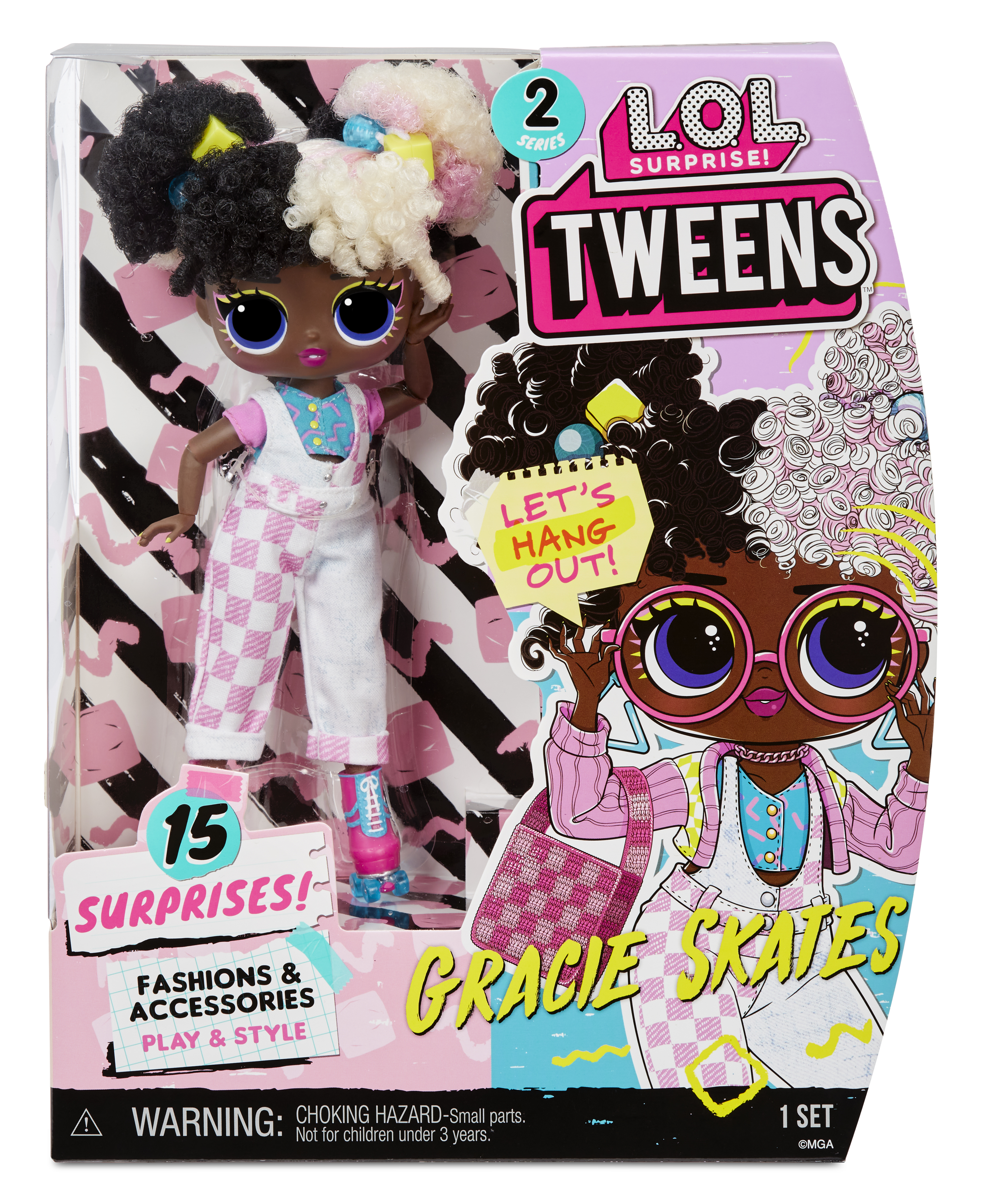 Lol surprise tweens serie 2 gracie skates - bambola da 15cm con 15 sorprese tra cui abiti, accessori, supporto e altro - LOL