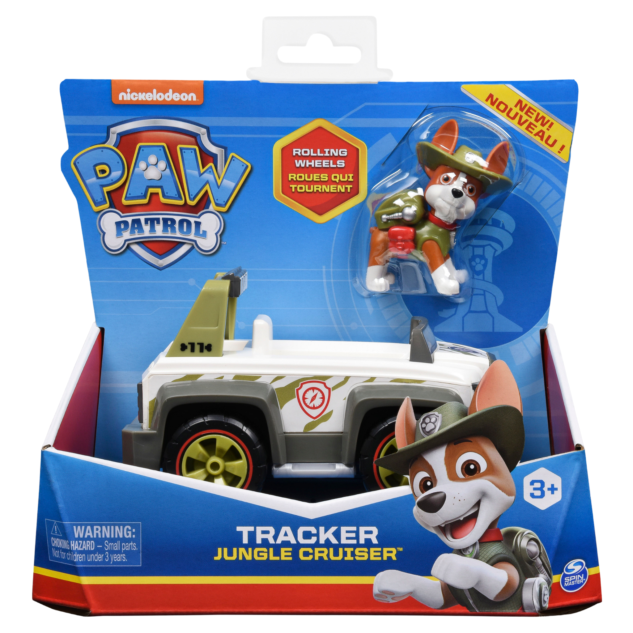 paw patrol, veicolo jungle cruiser di tracker con personaggio - Toys Center