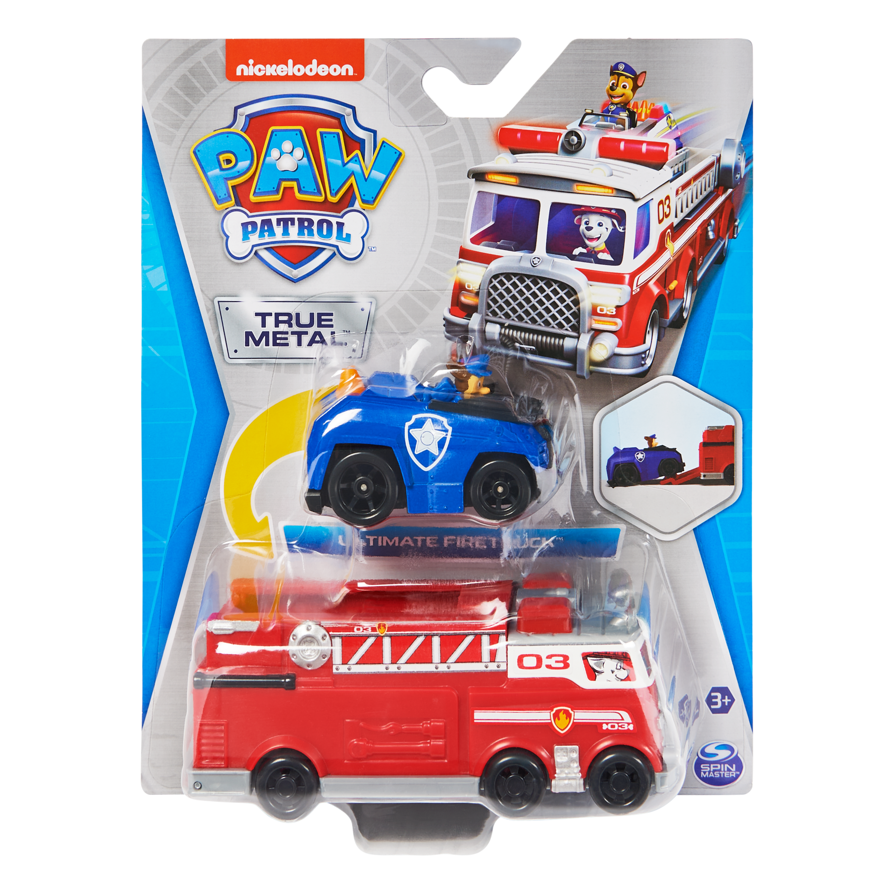 paw patrol, camion dei pompieri e auto della polizia di chase in metallo,  veicoli die-cast - Toys Center