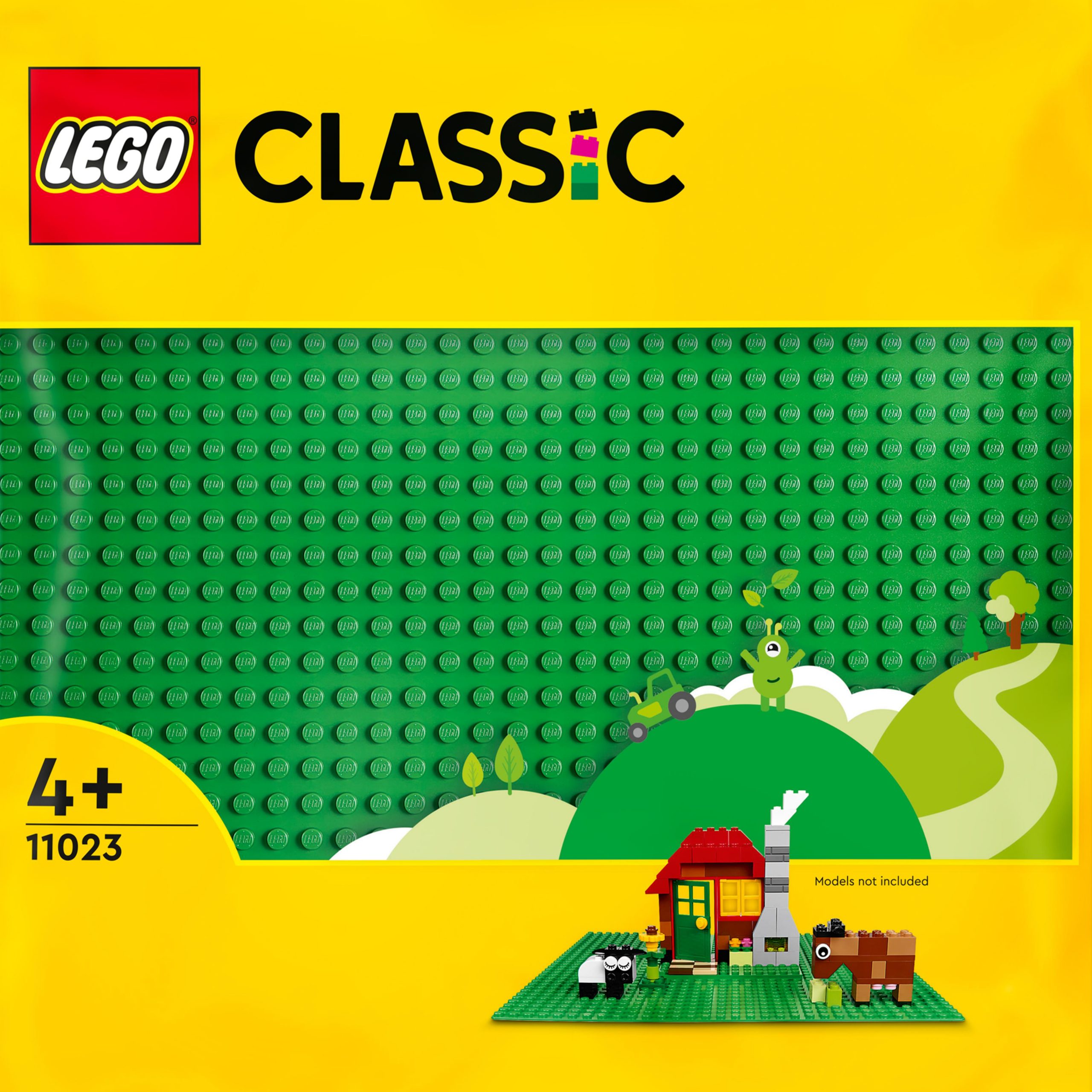 Lego classic 11023 base verde, tavola per costruzioni quadrata con 32x32 bottoncini, piattaforma classica per mattoncini - LEGO CLASSIC, Lego