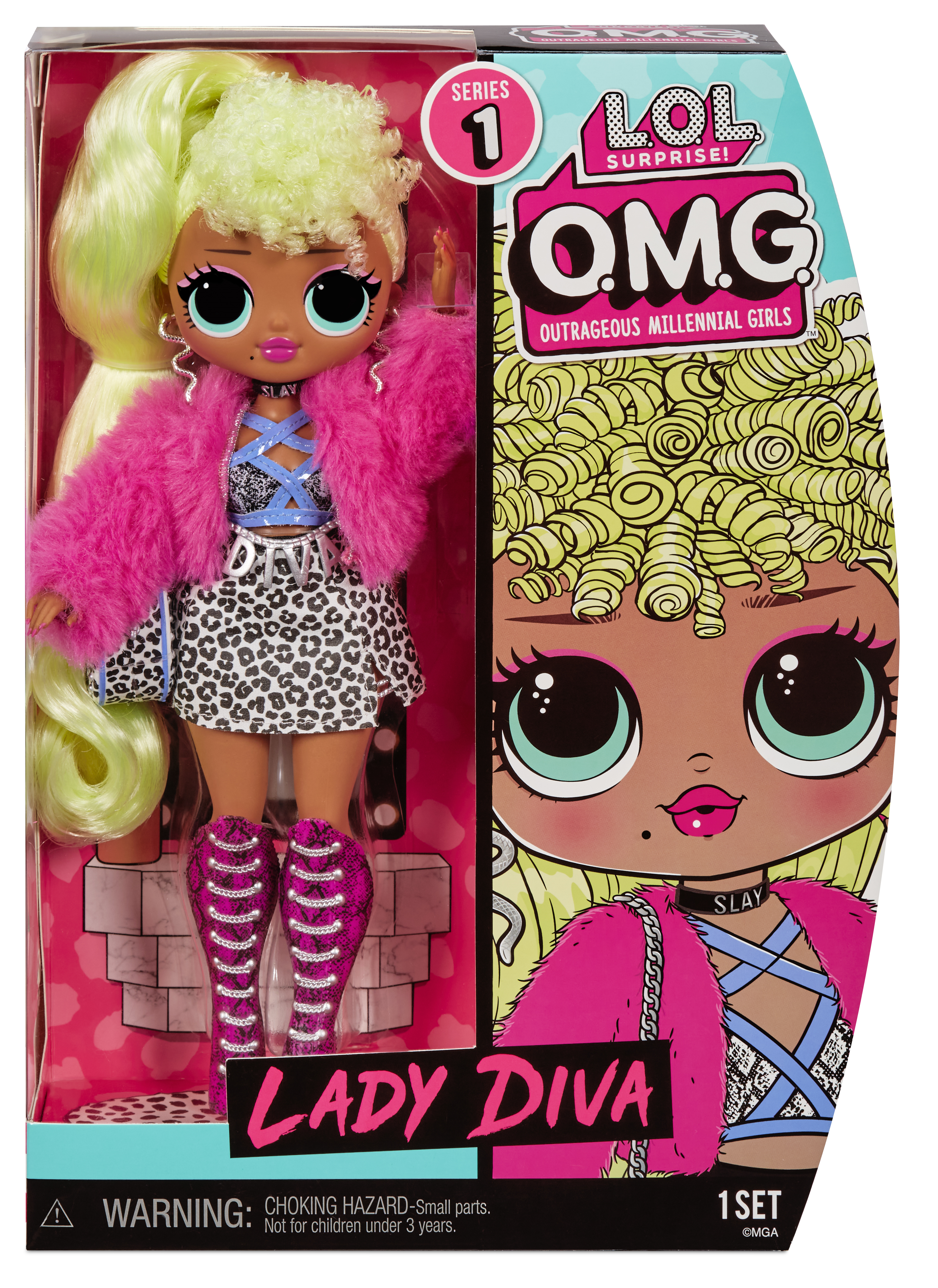 Lol surprise omg core serie 1 bambola alla moda lady diva - con vestiti, accessori, scarpe e altro - LOL