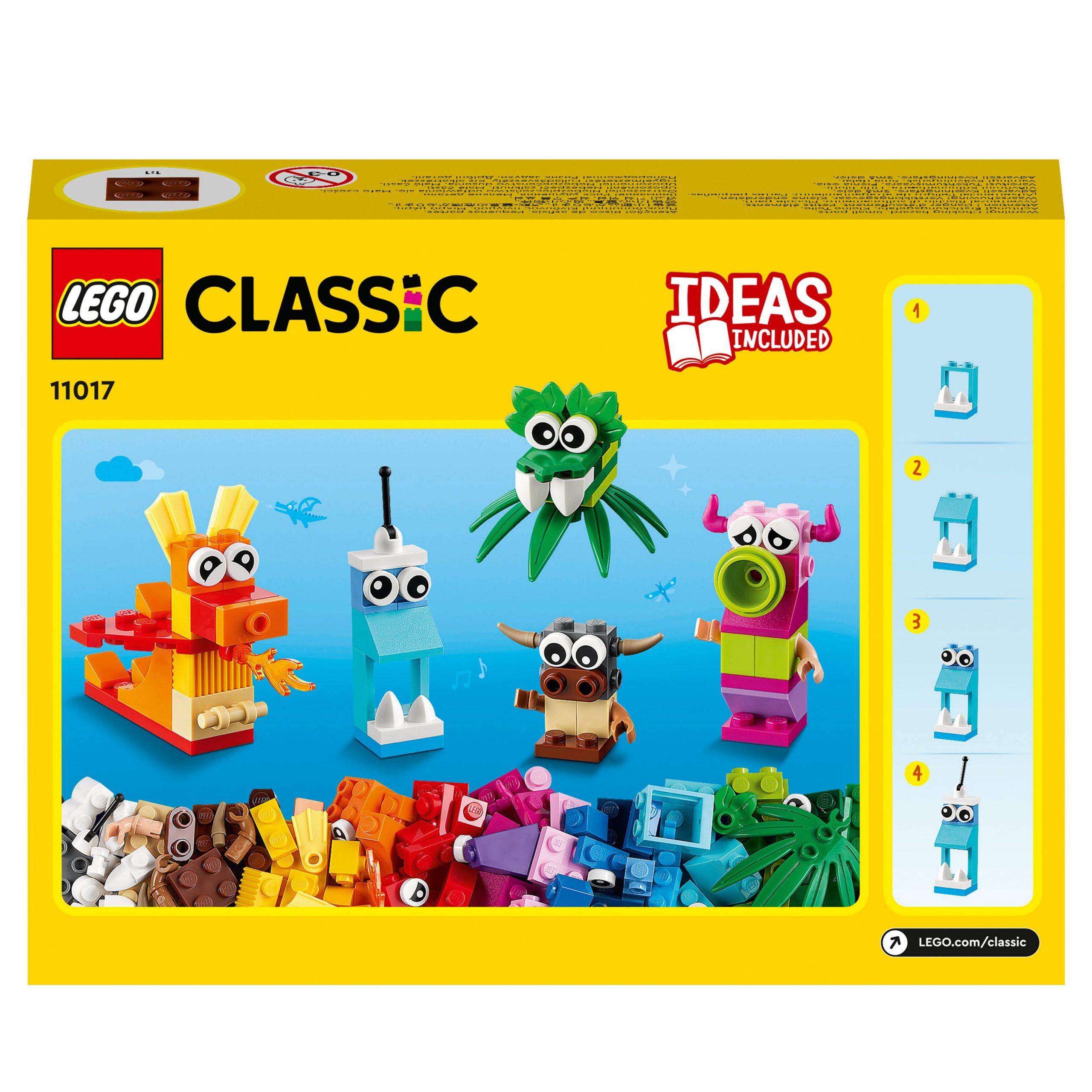 Lego classic 11017 mostri creativi, giochi educativi per bambini di 4+ anni, giocattolo con mattoncini da costruzione - LEGO CLASSIC, Lego