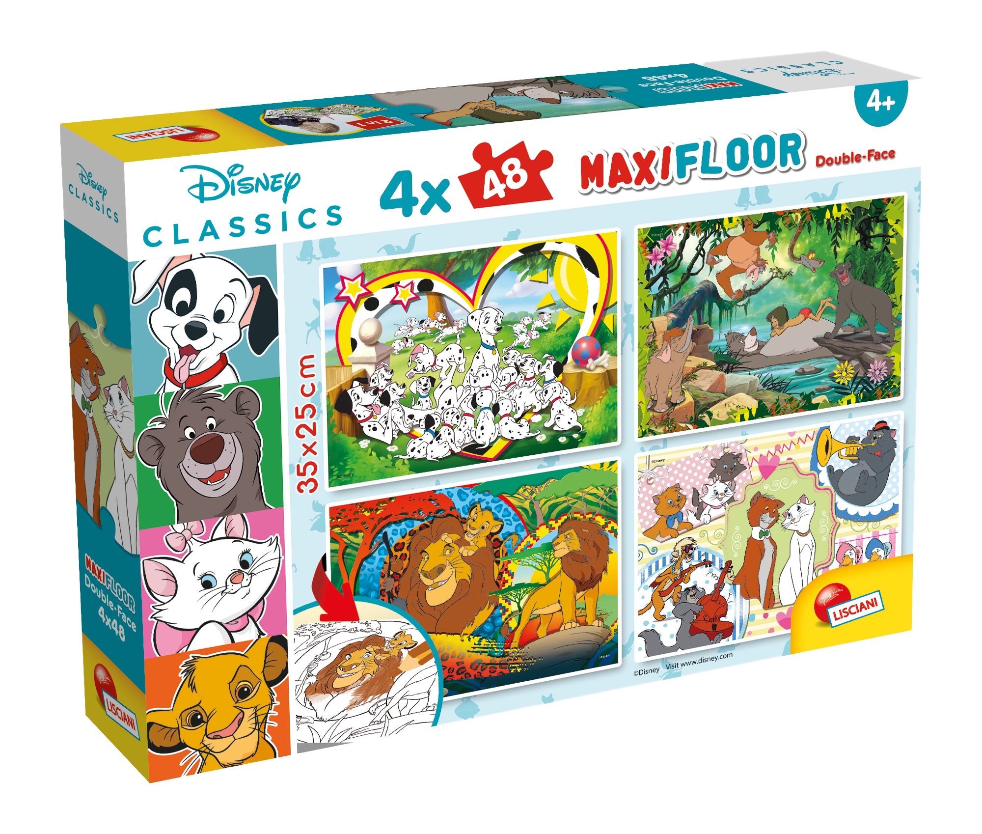 Disney puzzle maxifloor 4 x 48 classic misto - LISCIANI
