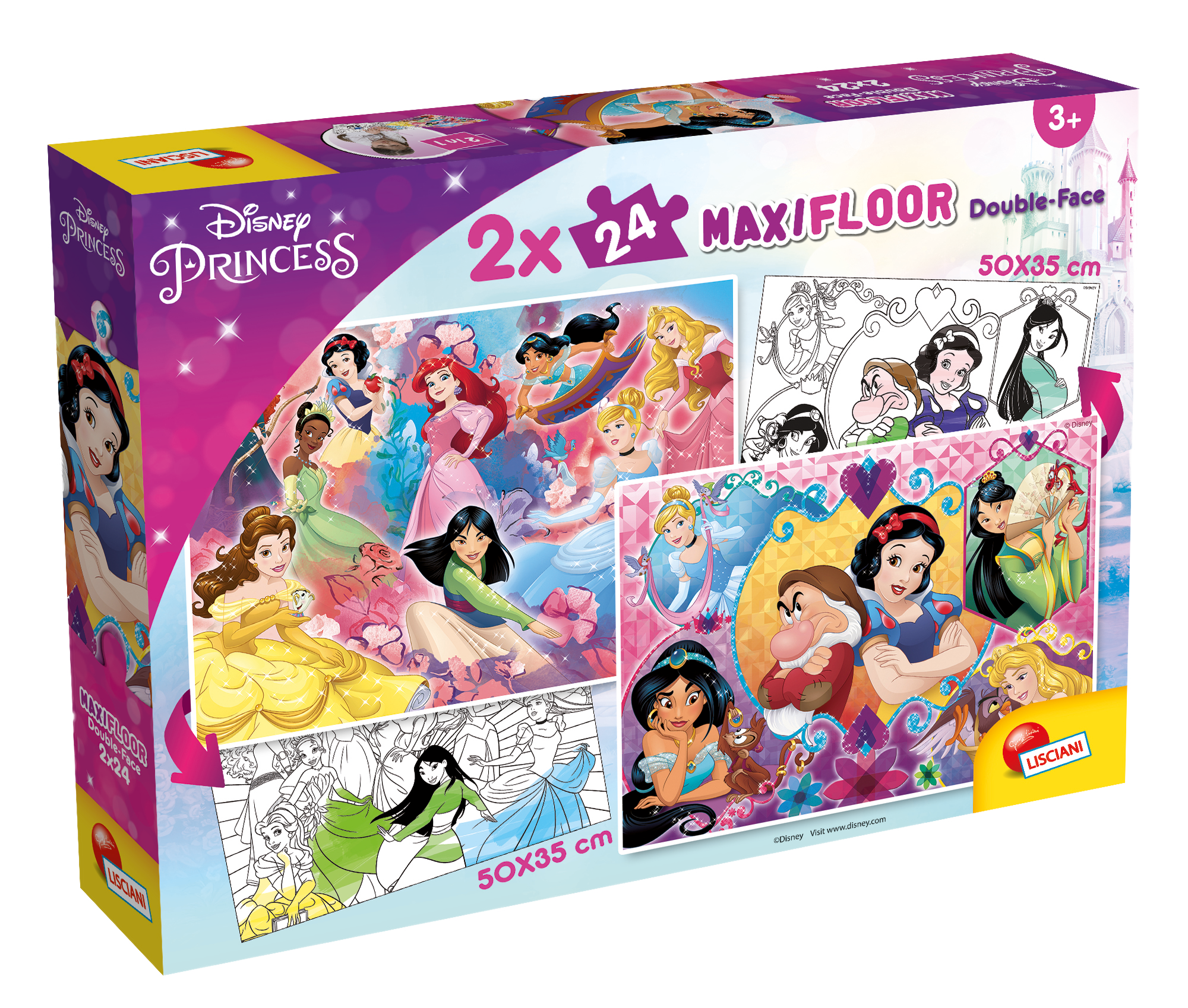 Disney puzzle maxifloor 2 x 24 princess - DISNEY PRINCESS, LISCIANI