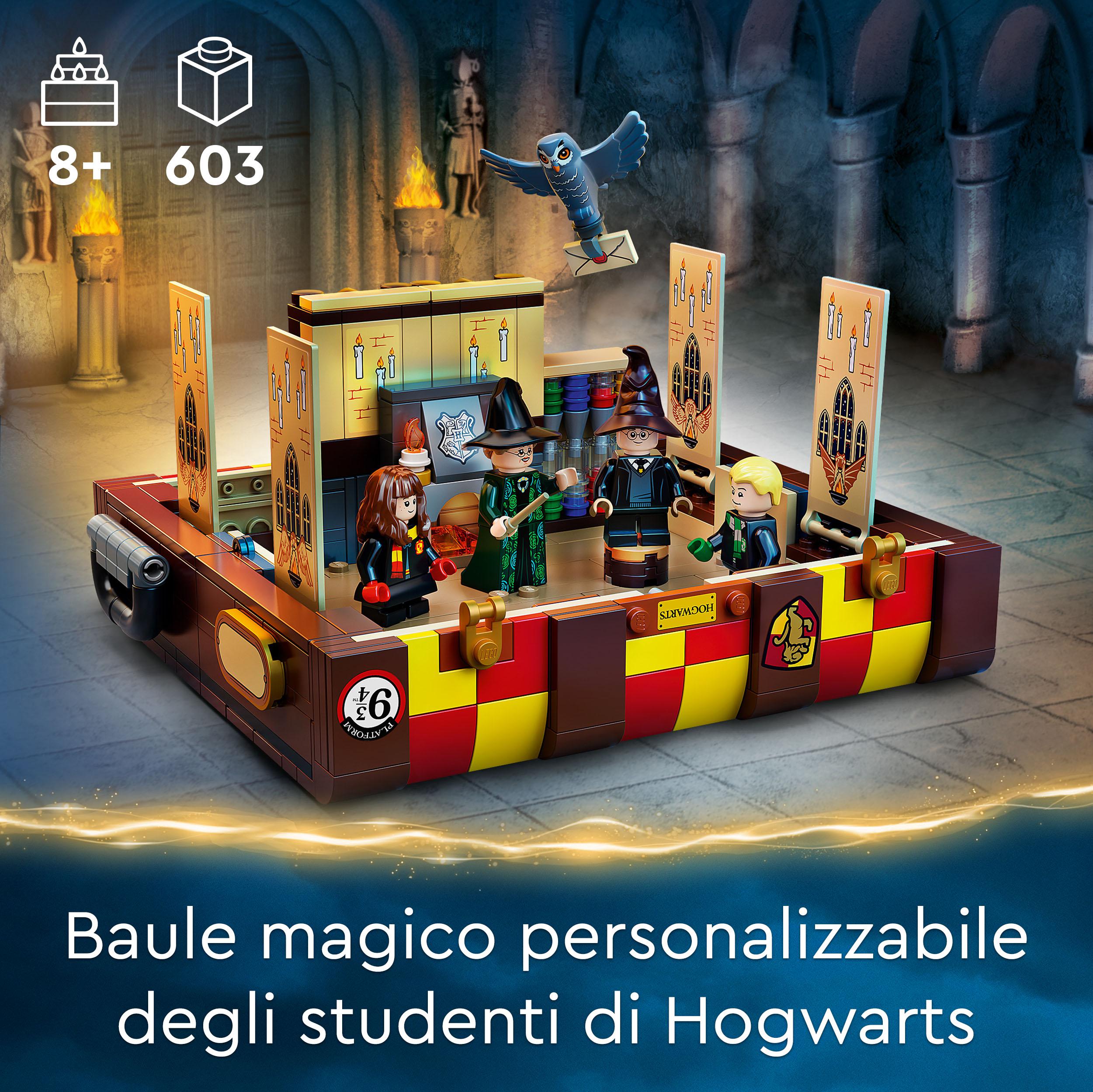 Lego harry potter 76399 il baule magico di hogwarts, idea regalo personalizzabile, stemmi case, cappello parlante e gufo - Harry Potter, LEGO® Harry Potter™, Lego