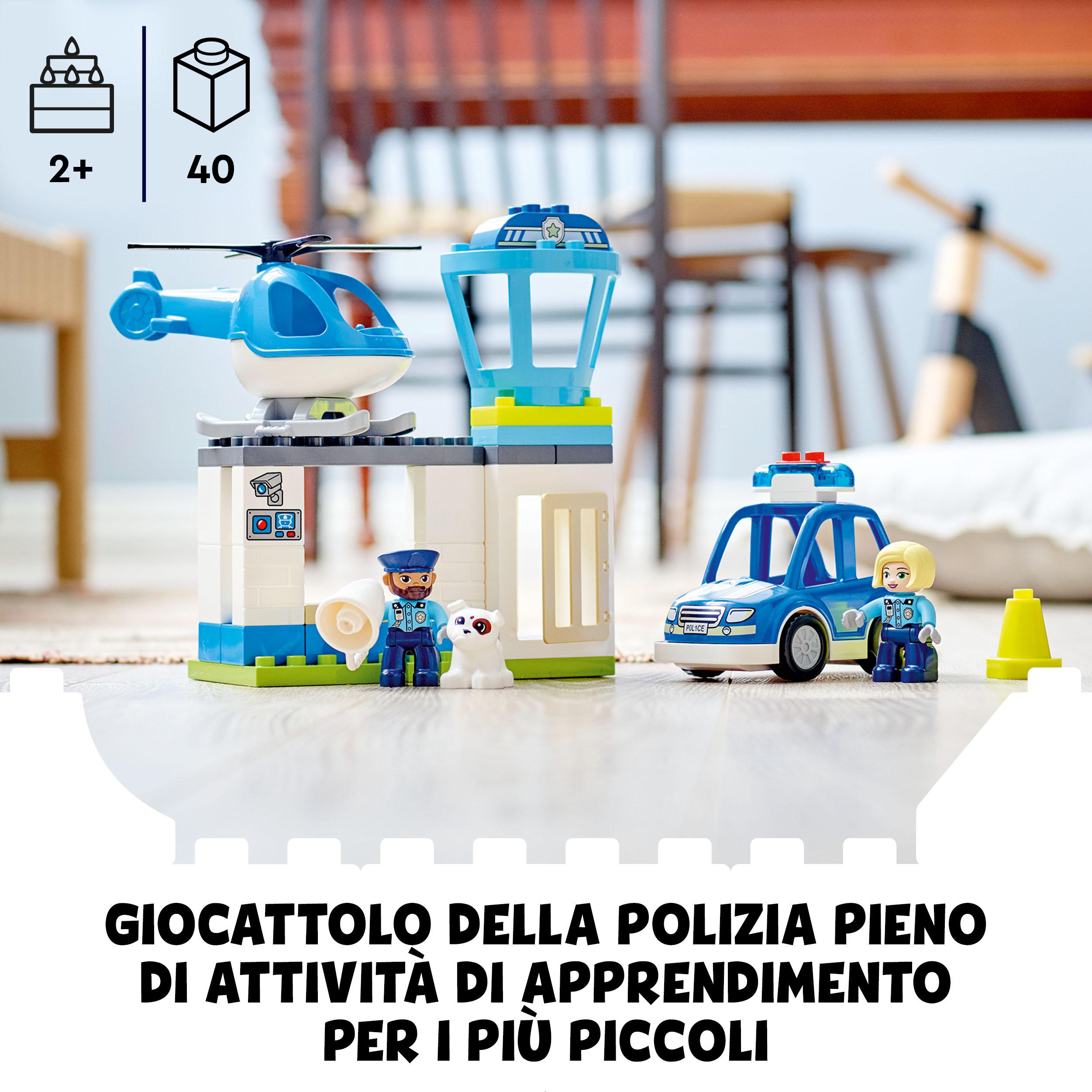 Lego duplo 10959 stazione di polizia ed elicottero, set per bambini di 2+ anni, macchina giocattolo con luci e sirene - LEGO DUPLO, Lego