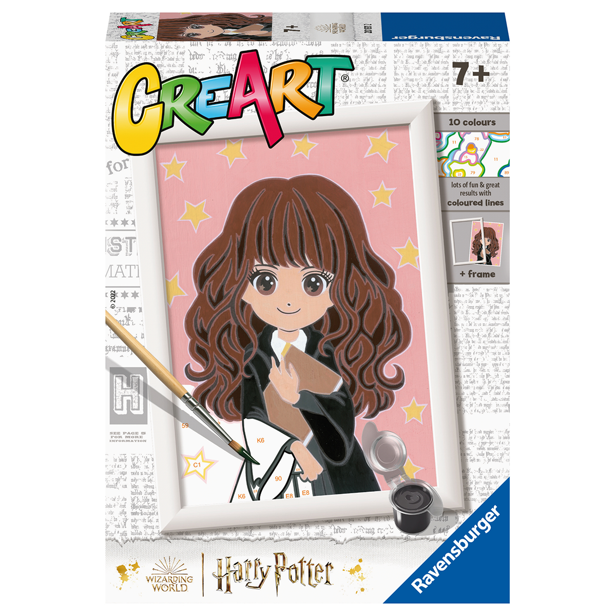 Ravensburger creart per bambini, kit per dipingere con i numeri, 7+, serie e licensed, harry potter: hermione - CREART