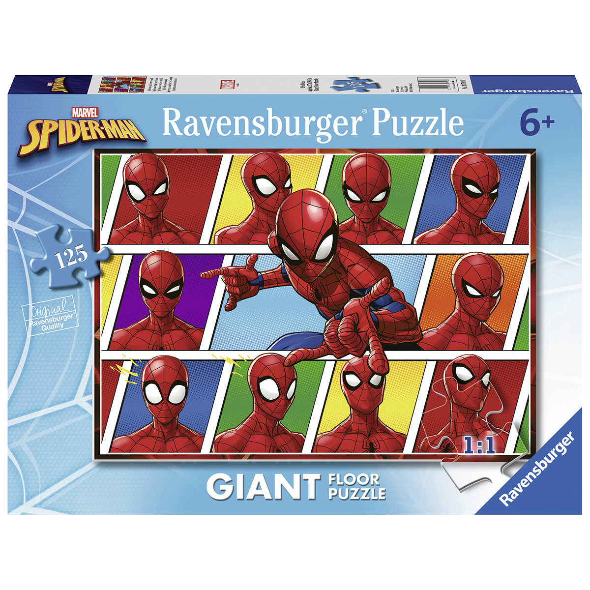 Ravensburger - puzzle 125 pezzi formato giant - per bambini a partire dai 6 anni - spiderman - RAVENSBURGER, Spiderman