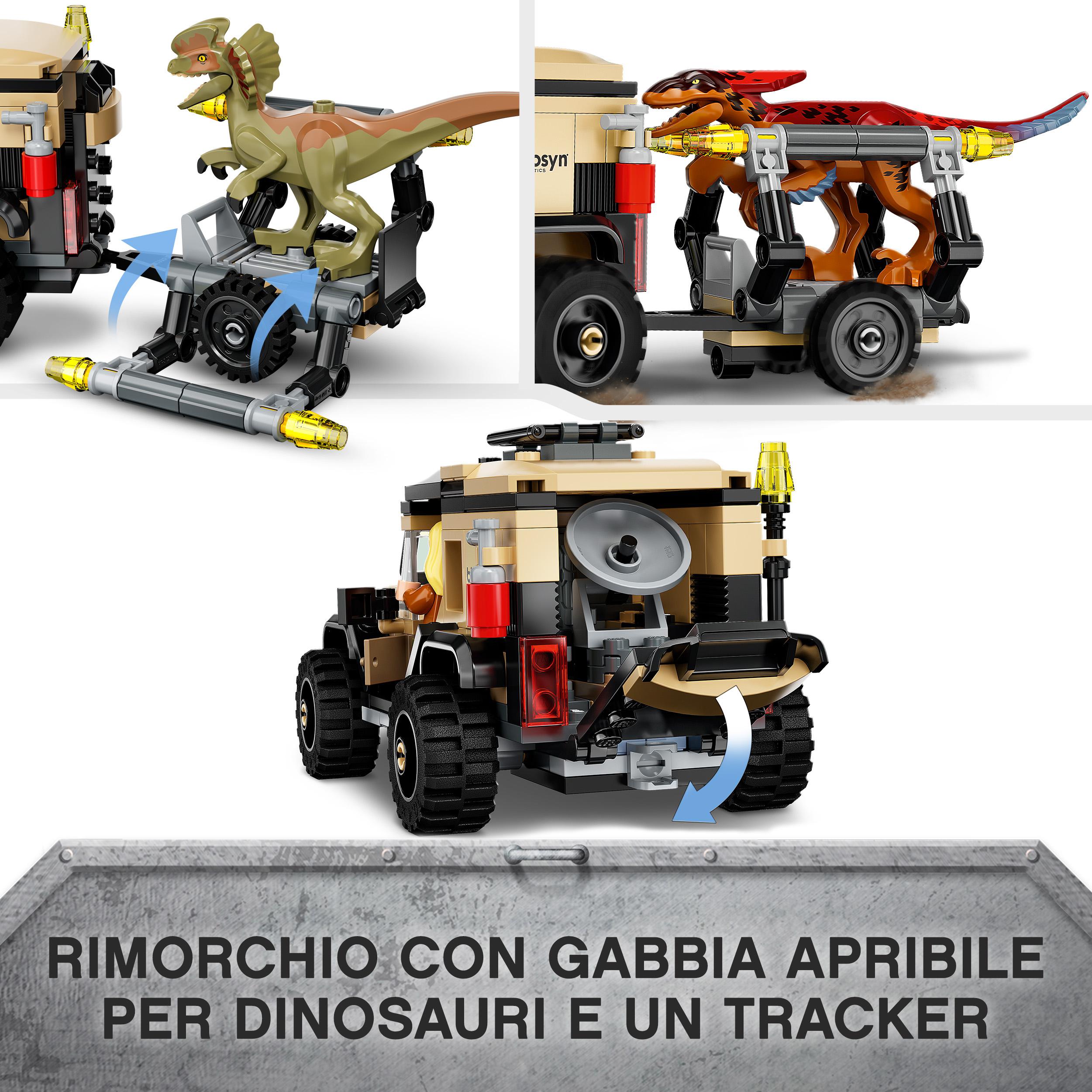 Lego jurassic world 76951 trasporto del piroraptor e del dilofosauro, giochi per bambini di 7+ anni con dinosauro giocattolo - Jurassic World, LEGO JURASSIC WORLD, Lego
