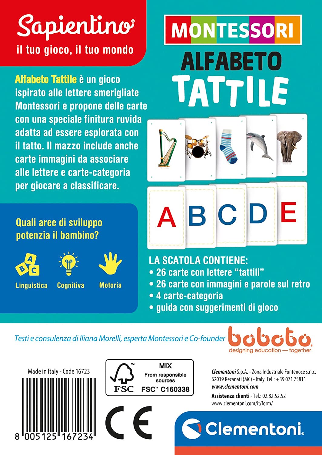Montessori carte alfabeto tattile - SAPIENTINO