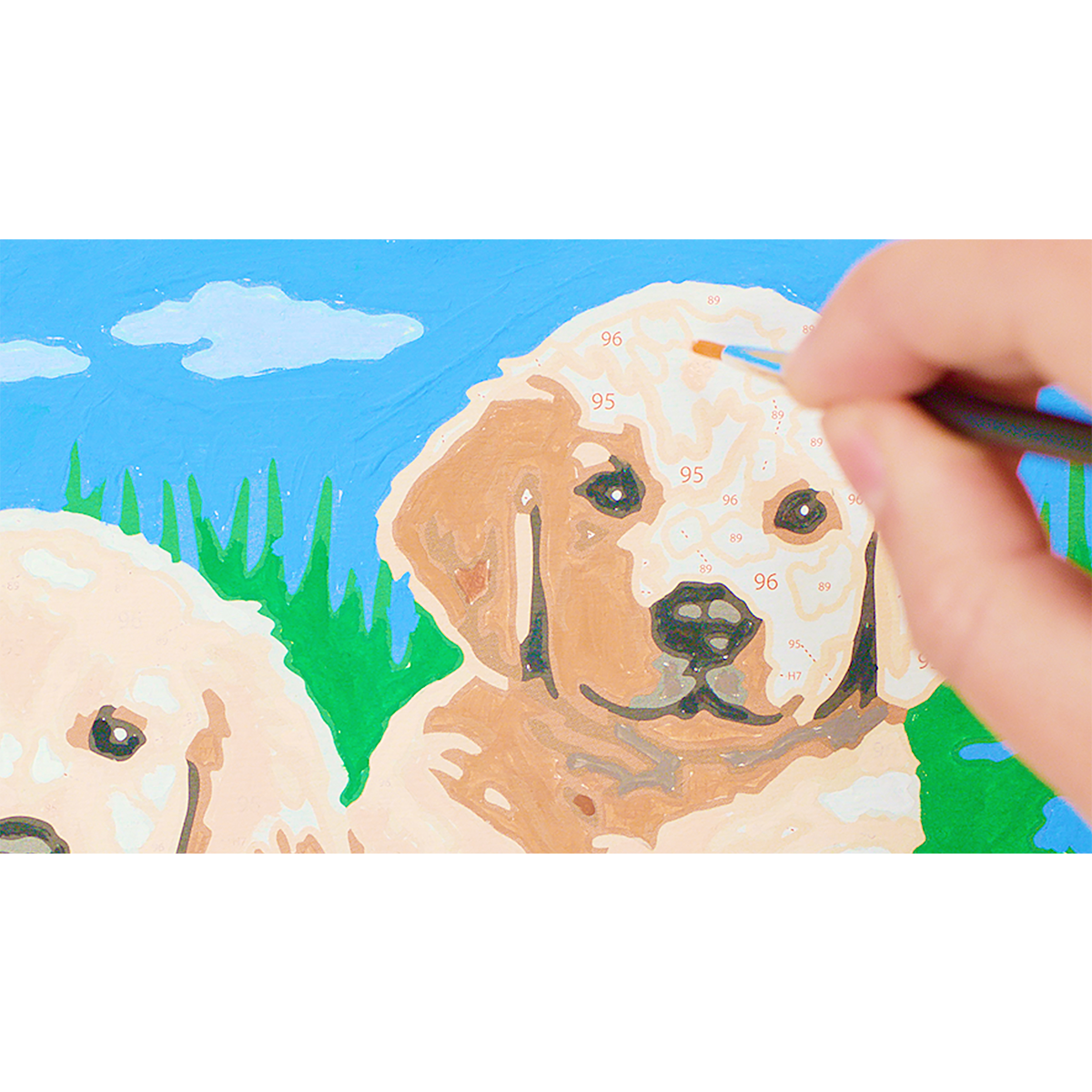 Ravensburger creart per bambini, kit per dipingere con i numeri, 7+, serie e, cani retriever - CREART