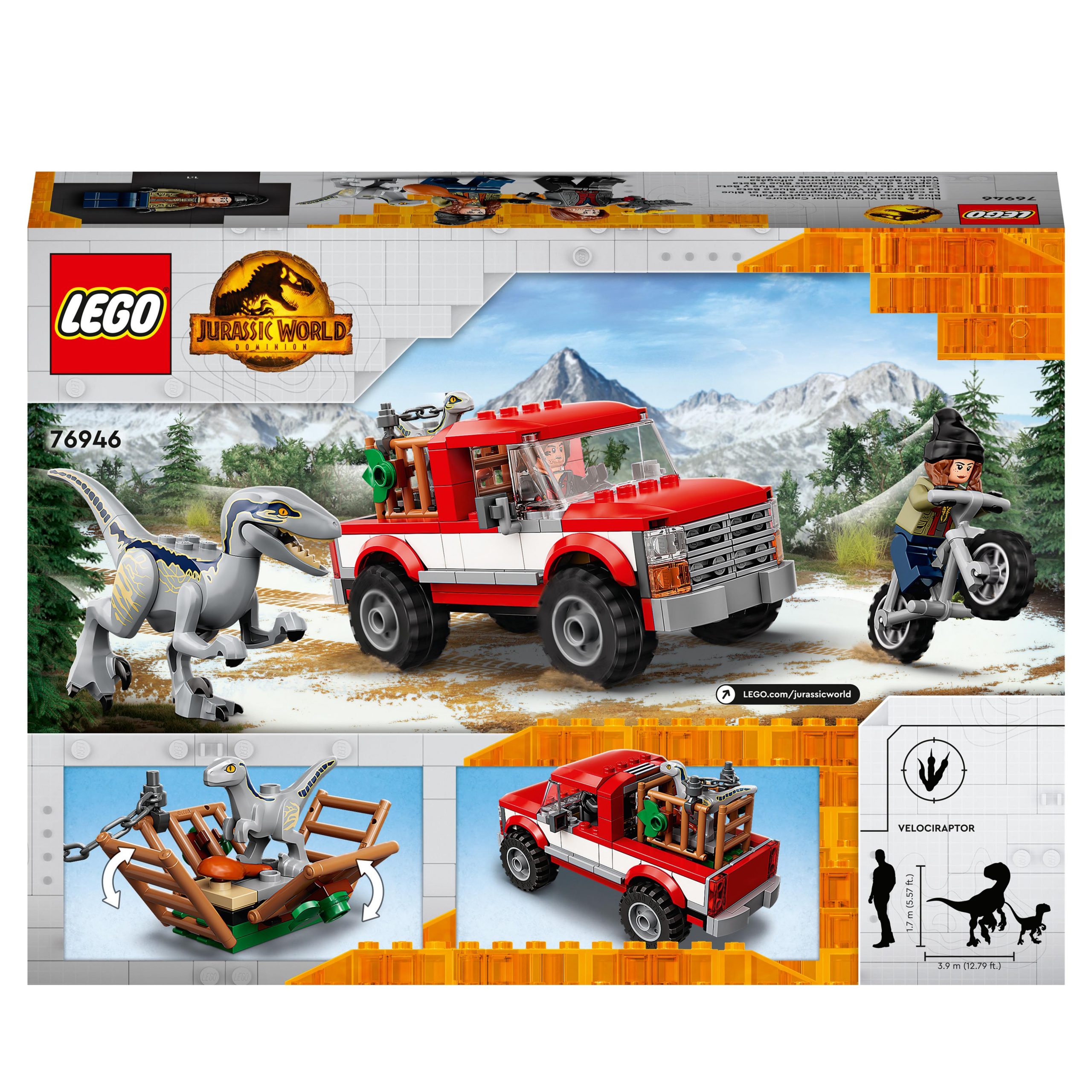 Lego jurassic world 76946 la cattura dei velociraptor blue e beta, giochi per bambini di 6+ anni con dinosauri giocattolo - Jurassic World, LEGO JURASSIC WORLD, Lego