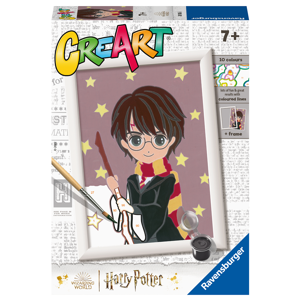 Ravensburger creart per bambini, kit per dipingere con i numeri, 7+, serie e licensed, harry potter - CREART, Harry Potter