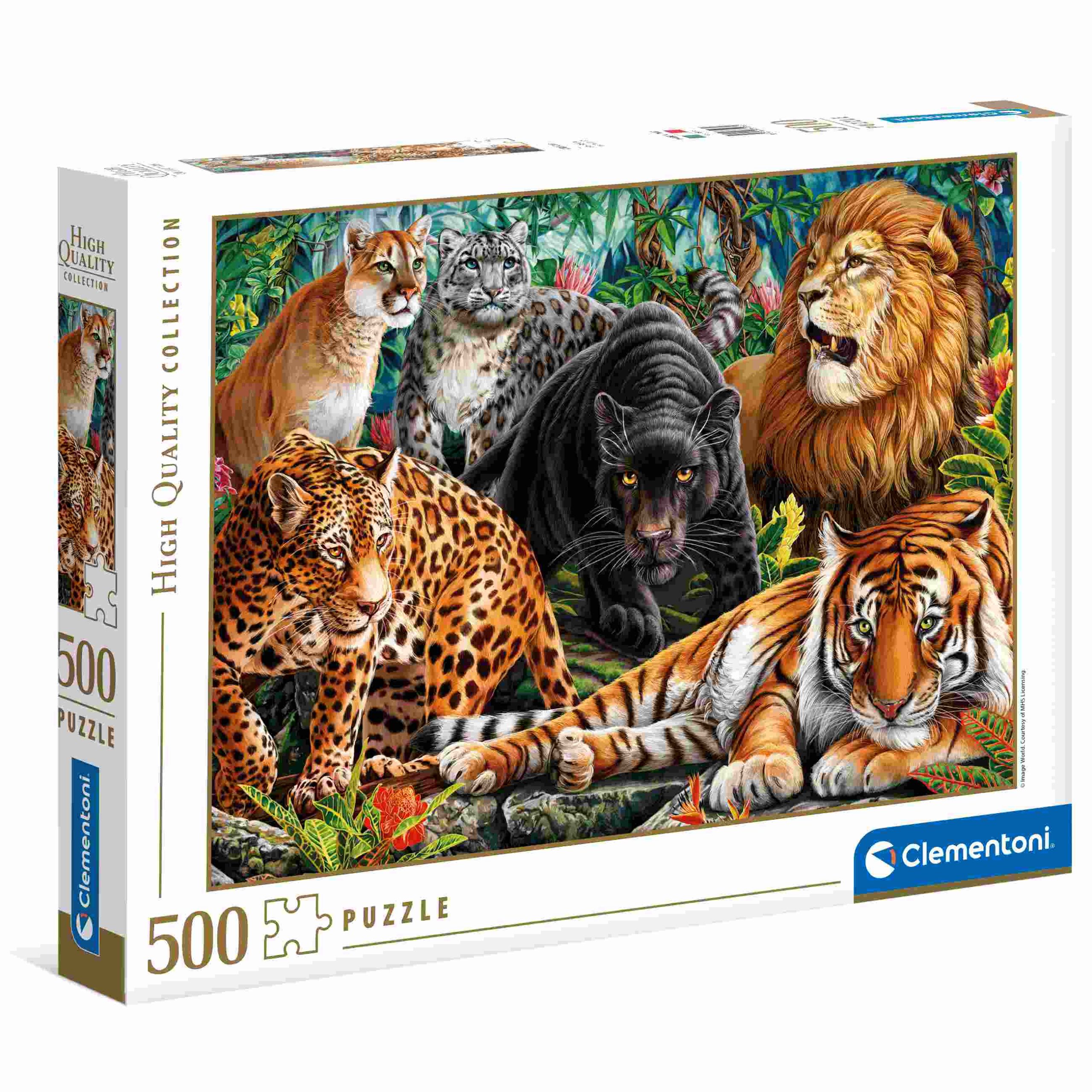 Clementoni puzzle wild cats - 500 pezzi - CLEMENTONI