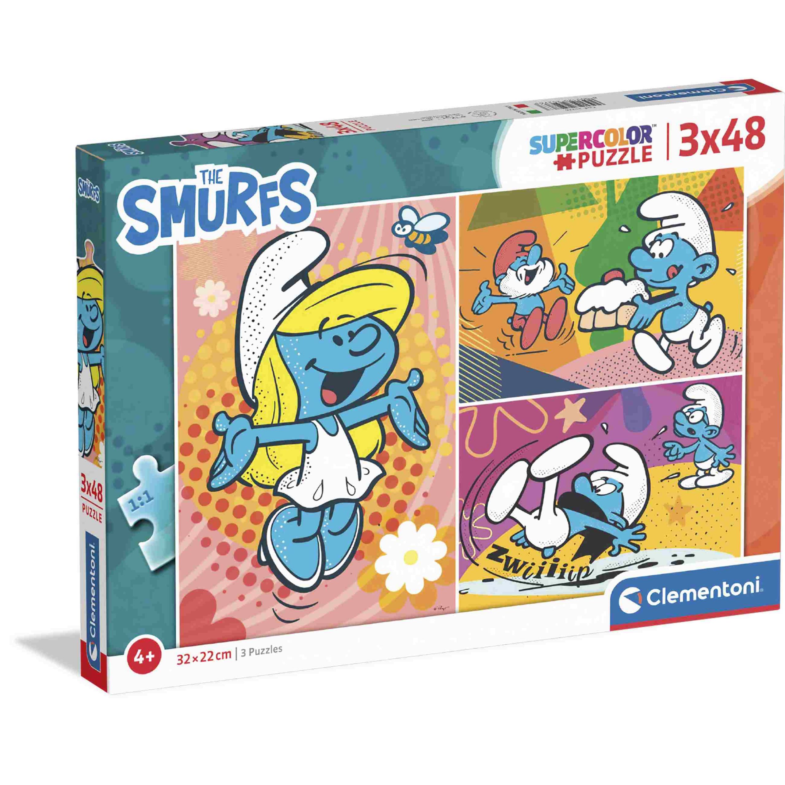 Clementoni supercolor puzzle the smurfs - 3x48 pezzi - CLEMENTONI