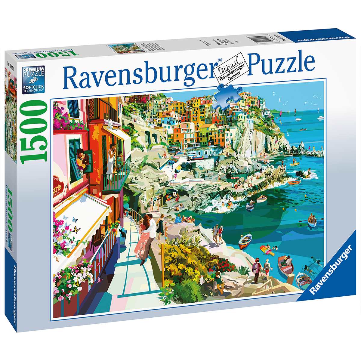 Ravensburger puzzle per adulti - 1500 pezzi - cinque terre romance -  dimensione puzzle: 80x60 cm. - Toys Center
