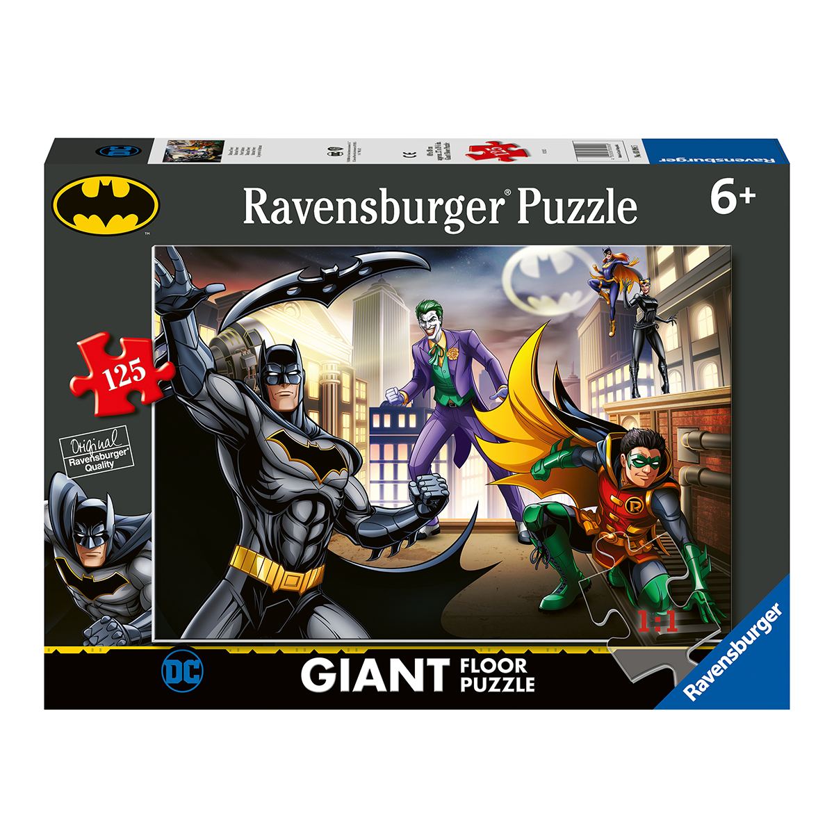 Ravensburger - puzzle 125 pezzi - formato giant – per bambini a partire dai 6 anni - batman – 05644 - BATMAN, DC COMICS, RAVENSBURGER
