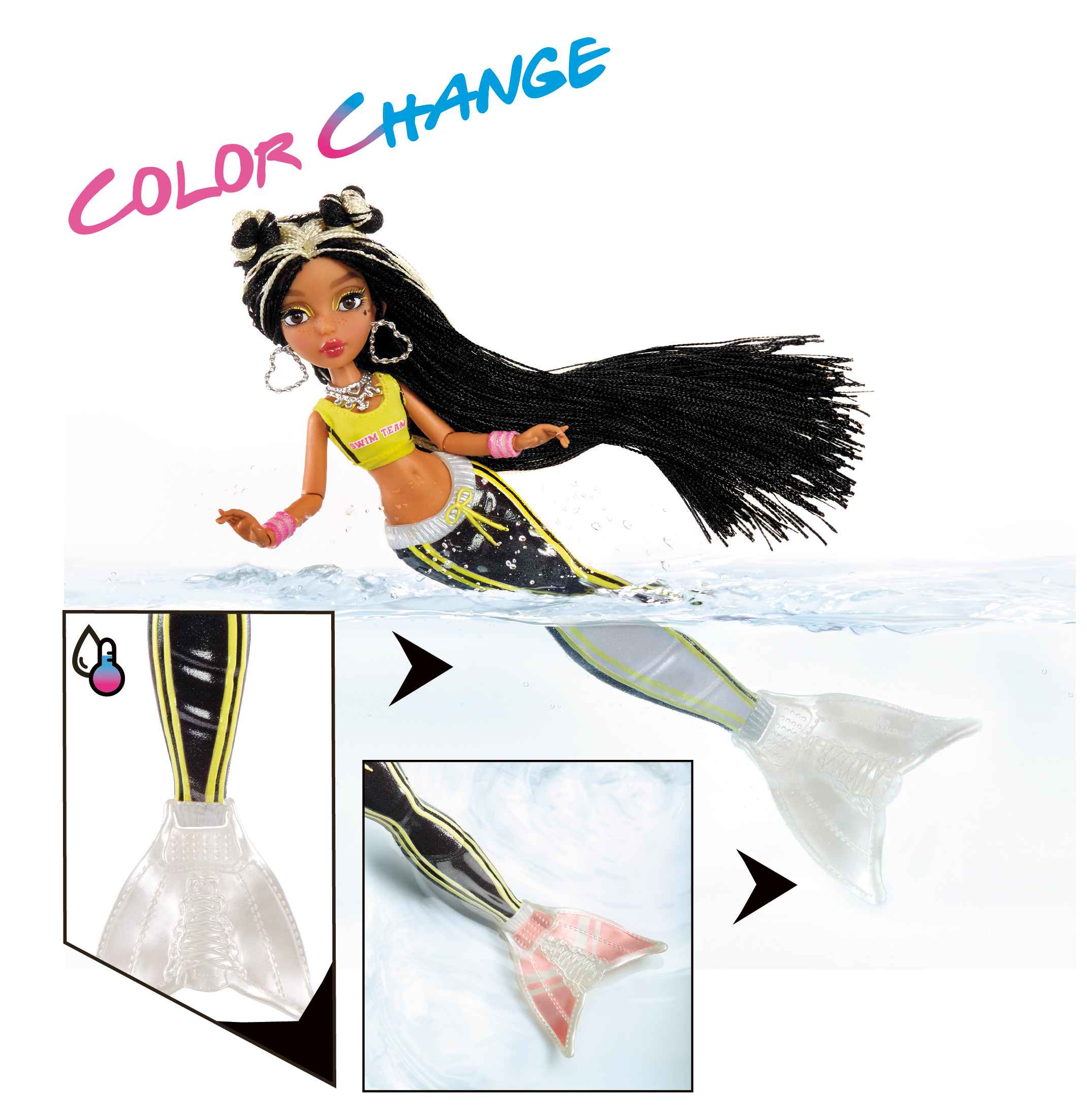 Mermaze mermaidz - jordie - sirena con coda che cambia colore  include vestito e accessori - MERMEIDZ