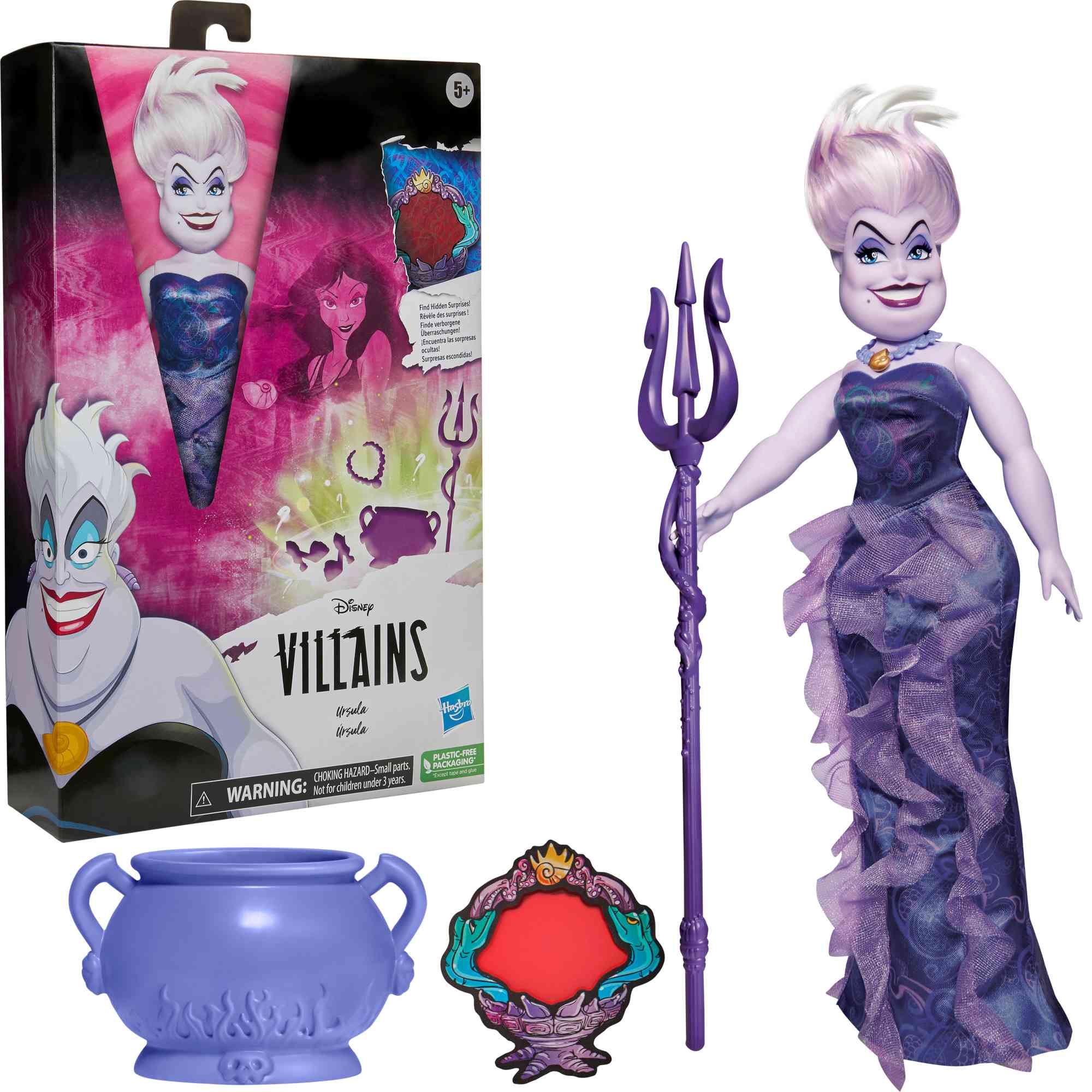 Hasbro disney villains - ursula, fashion doll con accessori e vestiti rimovibili - DISNEY PRINCESS