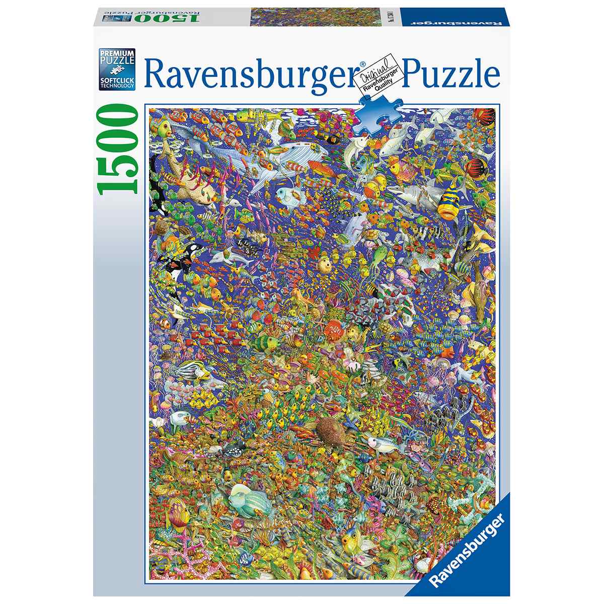 Ravensburger puzzle per adulti - 1500 pezzi - pesci colorati - dimensione  puzzle: 60x80 cm.