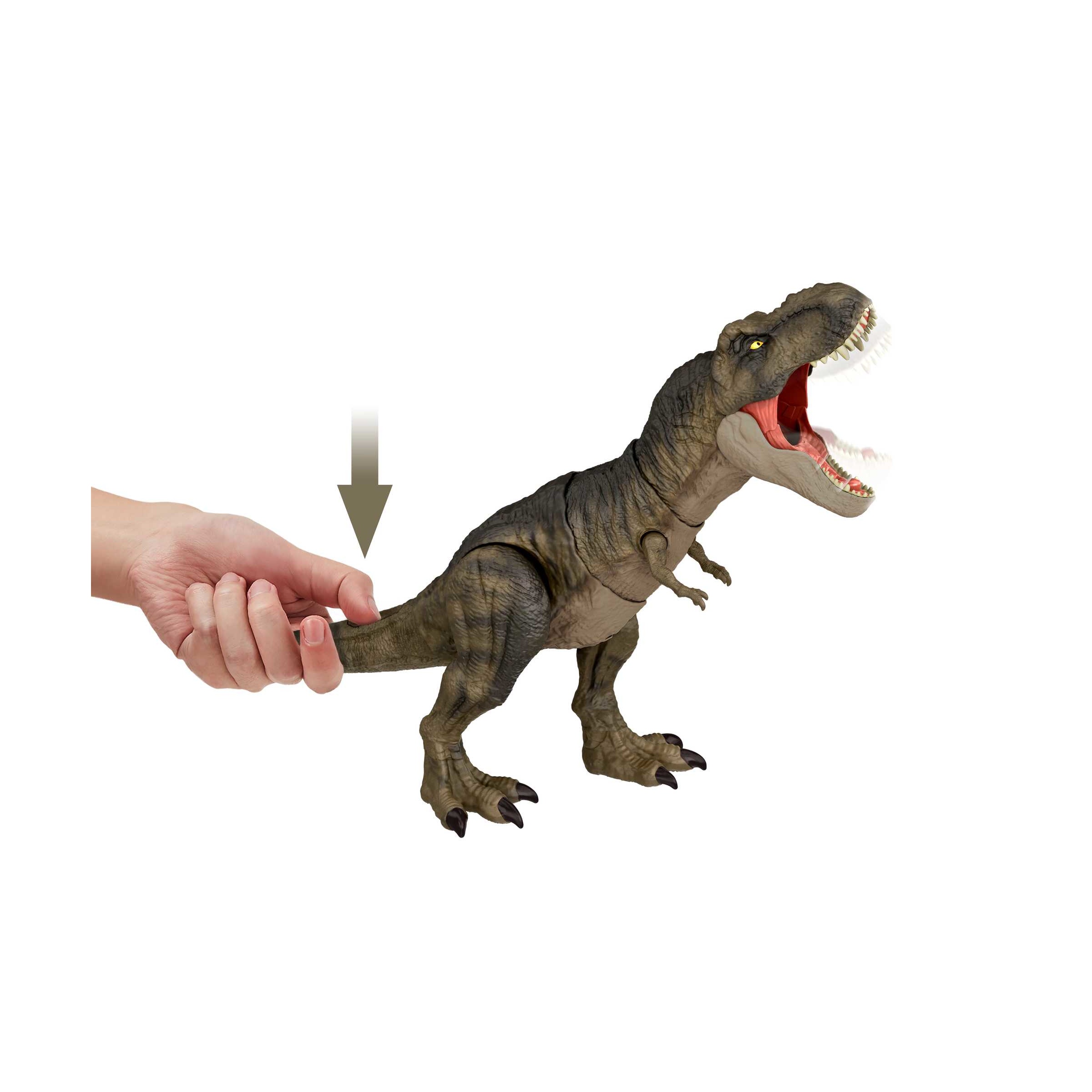 Jurassic world - tyrannosaurus rex devasta e divora, giocattolo per bambini 4+ anni - Jurassic World