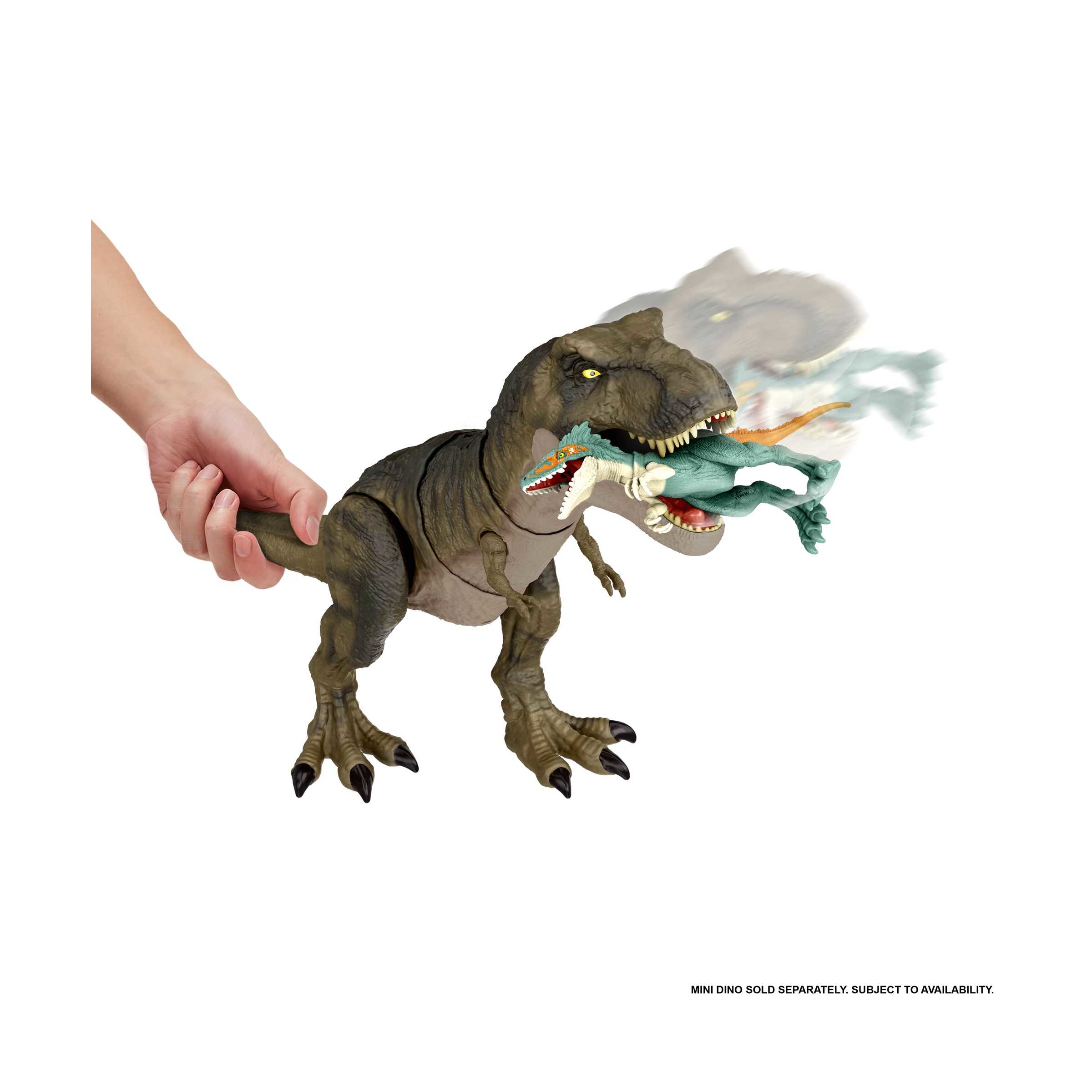 Jurassic world - tyrannosaurus rex devasta e divora, giocattolo per bambini 4+ anni - Jurassic World