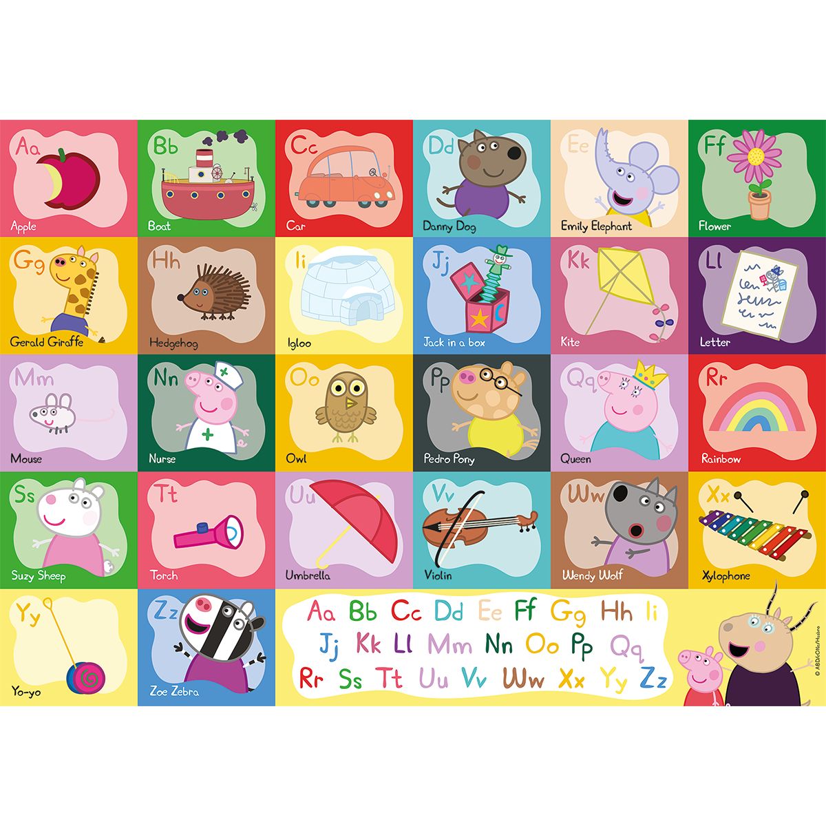 Ravensburger - puzzle 24 pezzi - formato giant – per bambini a partire dai 3 anni - alfabeto di peppa pig - 03116 - PEPPA PIG, RAVENSBURGER
