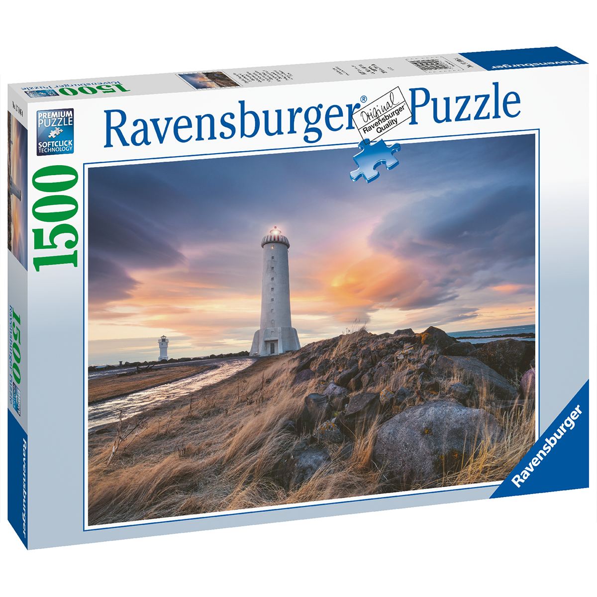 Ravensburger puzzle per adulti - 1500 pezzi - cielo magico sopra il faro akranes, islanda - dimensione puzzle: 80x60 cm. - RAVENSBURGER