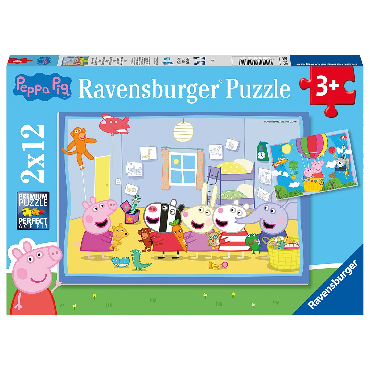 Ravensburger 2 puzzle 12 pezzi per bambini dai 3 anni - peppa pig - RAVENSBURGER