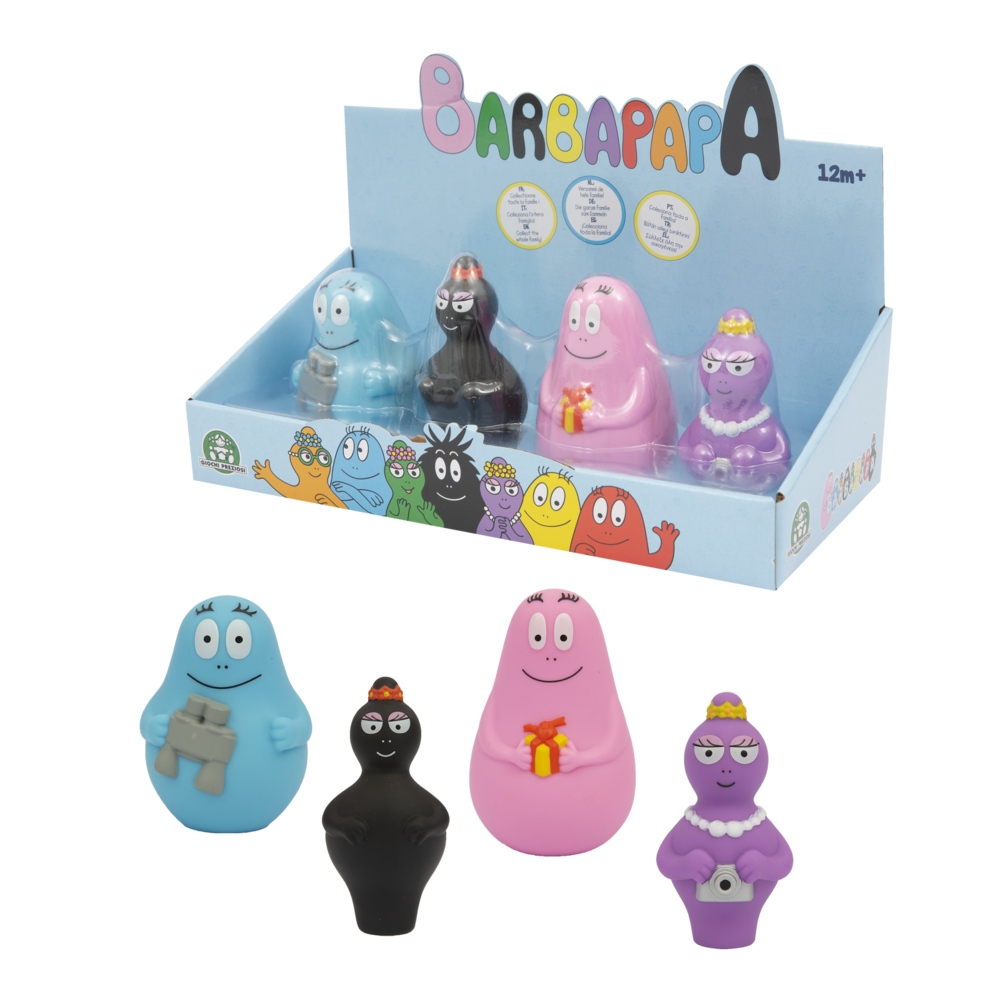 Barbapapà - set con 4 mini personaggi alti 8 cm, tutti da collezionare, divertenti e colorati - BARBAPAPA', GIOCHI PREZIOSI