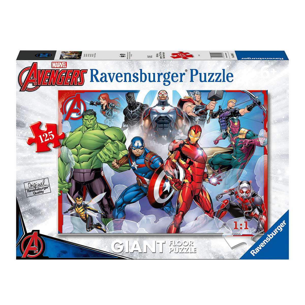 Ravensburger - puzzle 125 pezzi - formato giant – per bambini a partire dai 6 anni - marvel avengers - 05643 - RAVENSBURGER, Avengers