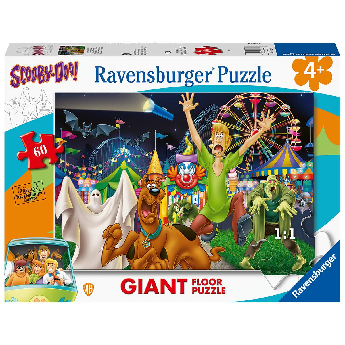 Ravensburger - puzzle 60 pezzi - formato giant – scooby doo – per bambini a partire dai 4 anni - 03127 - RAVENSBURGER, SCOOBY DOO