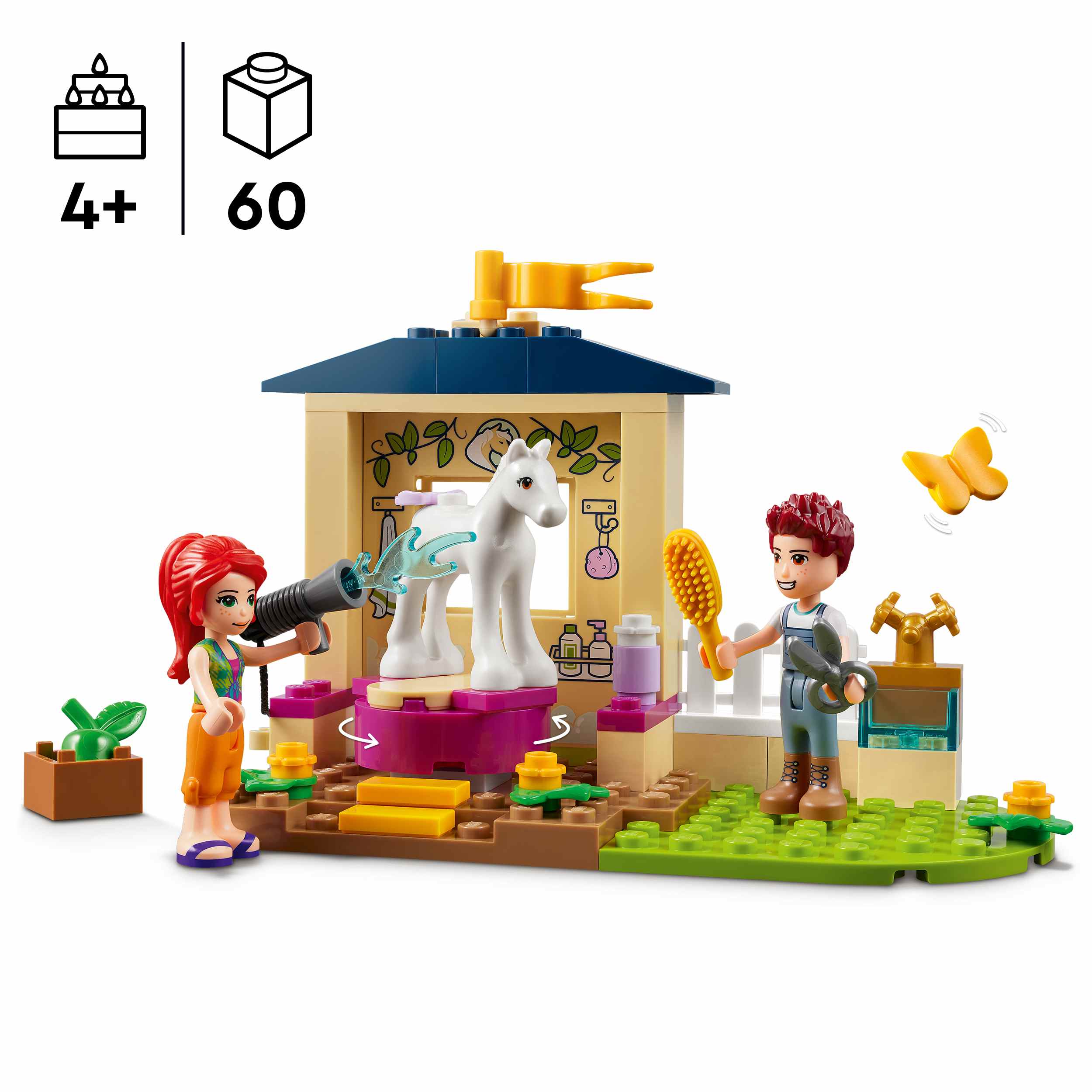 Lego friends 41696 stalla di toelettatura dei pony, con cavallo giocattolo e mini bamboline mia e daniel, giochi per bambini - LEGO FRIENDS, Lego