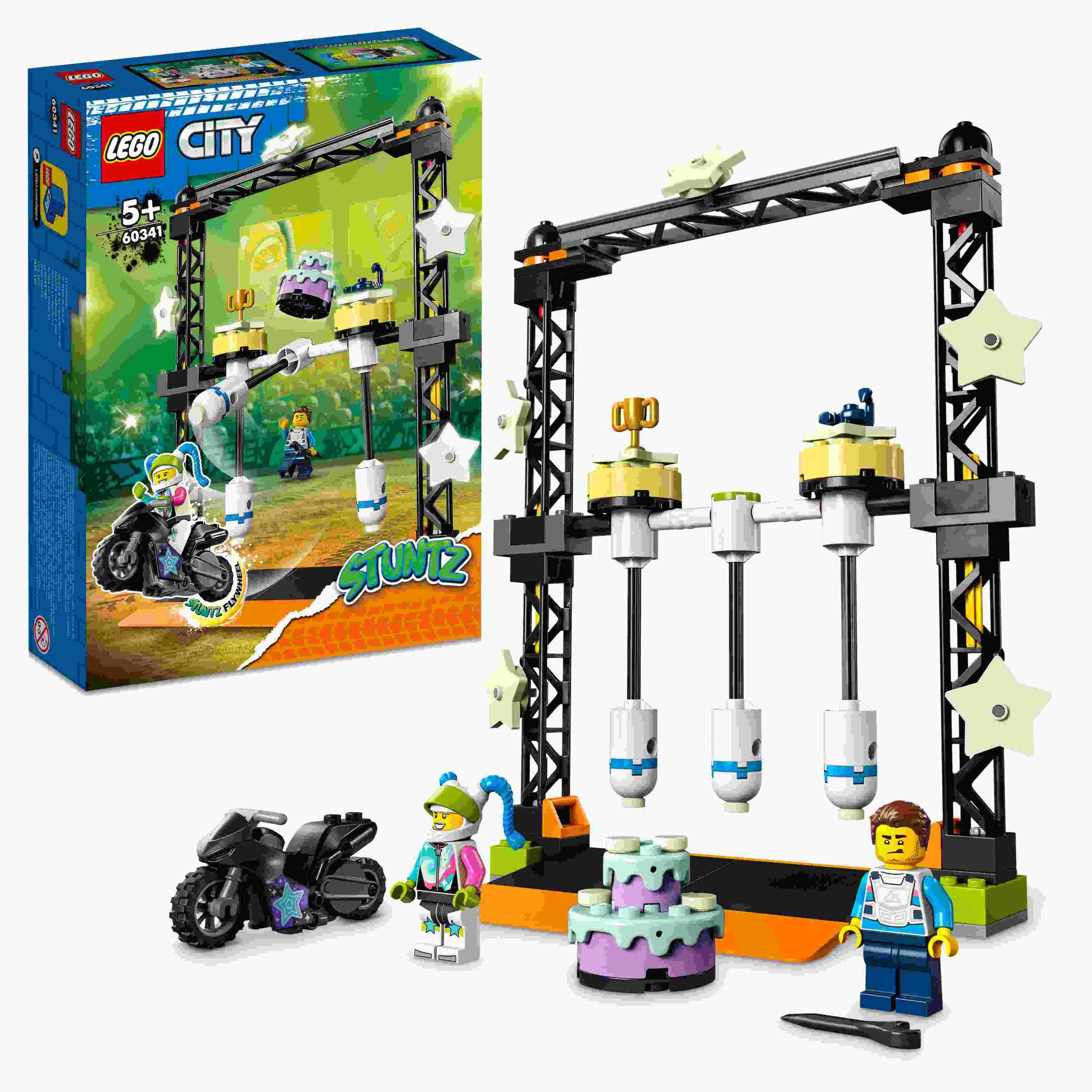 Lego city stuntz 60341 sfida acrobatica ko, moto giocattolo con minifigure, giochi per bambini e bambine dai 5 anni in su - LEGO CITY, LEGO CITY STUNTZ, Lego