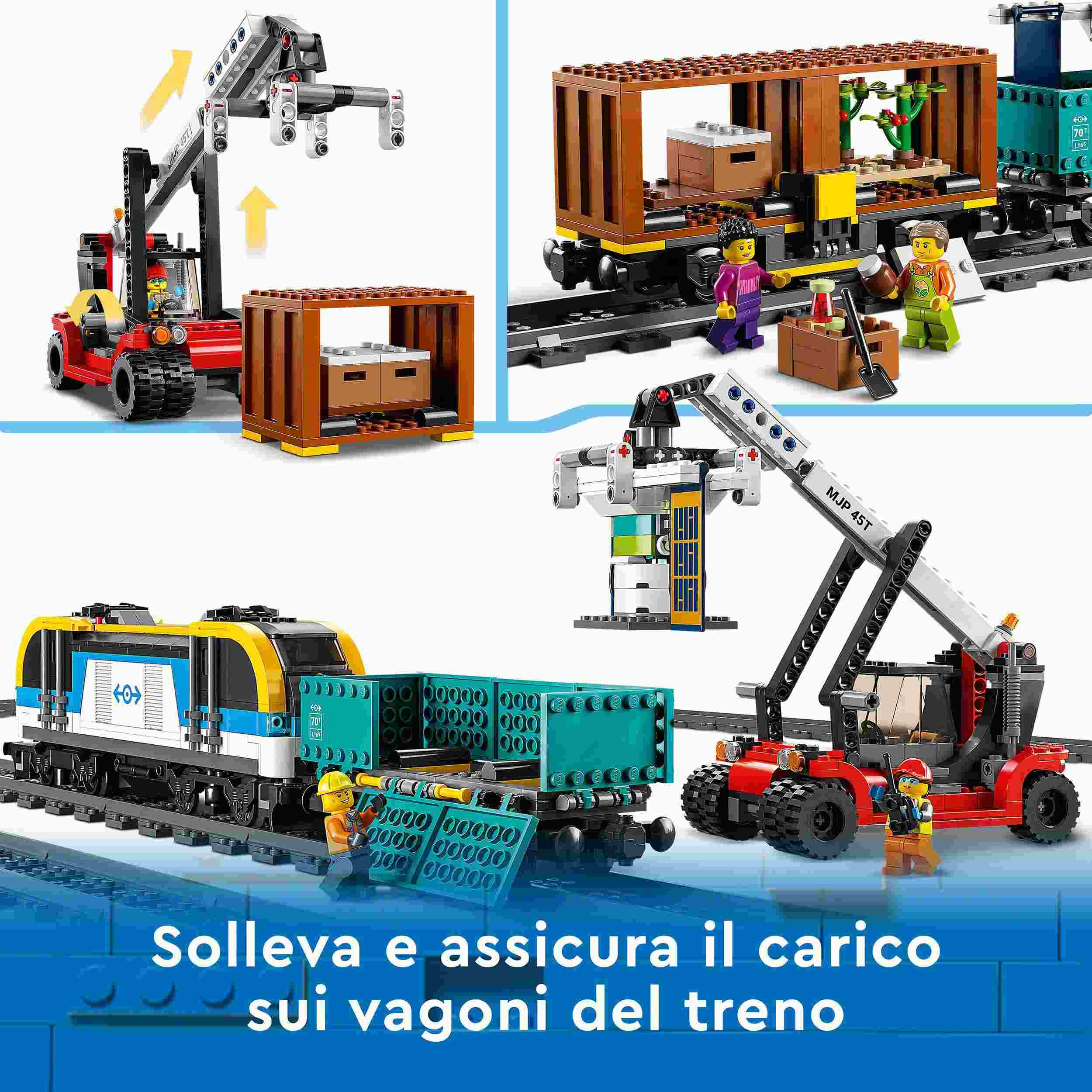 Lego city 60336 treno merci, locomotiva telecomandata con suoni e binari, gru giocattolo, giochi per bambini dai 7 anni - LEGO CITY, Lego