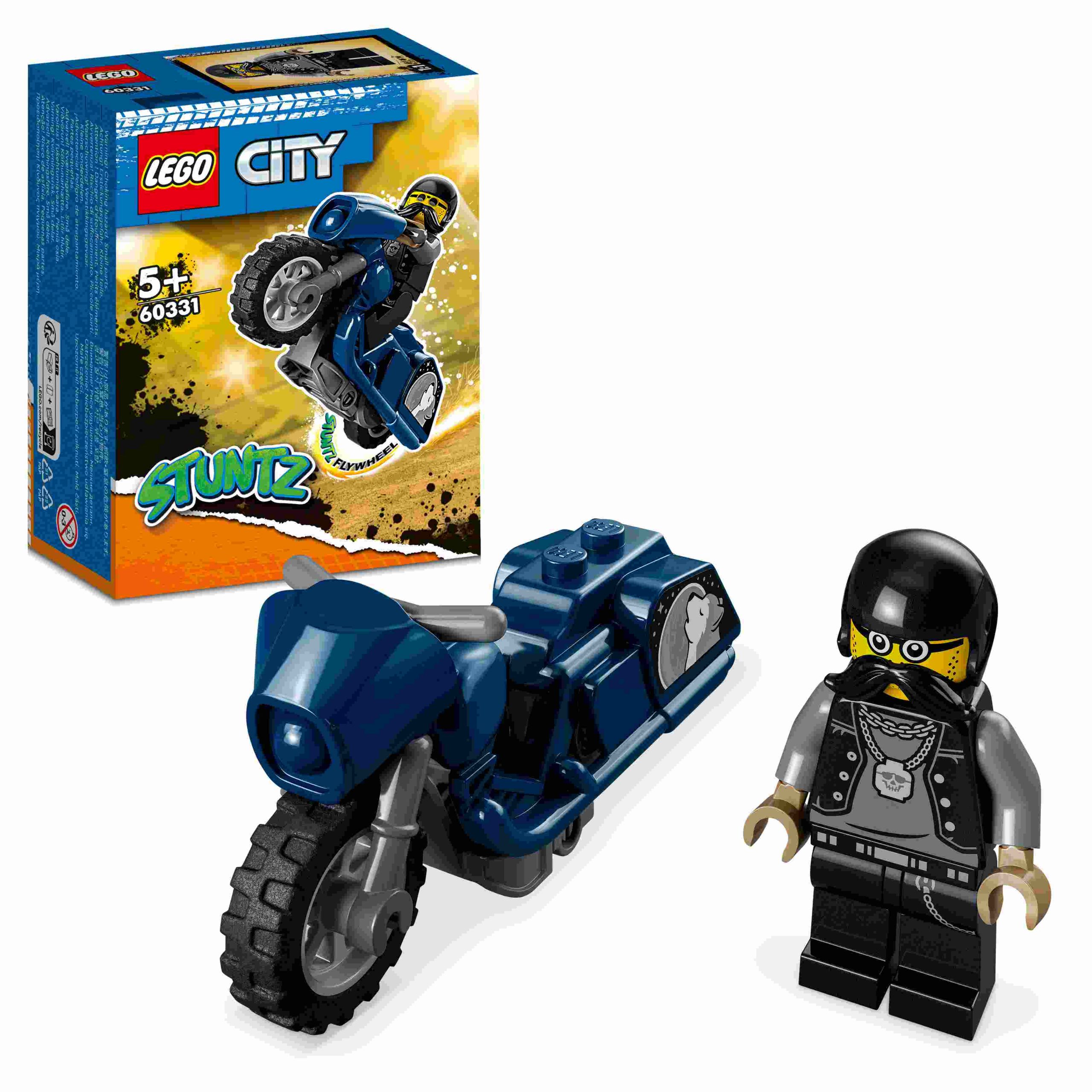 Lego city stuntz 60331 stunt bike da touring, moto giocattolo con minifigure, giochi per bambini dai 5 anni, idea regalo - LEGO CITY, LEGO CITY STUNTZ, Lego