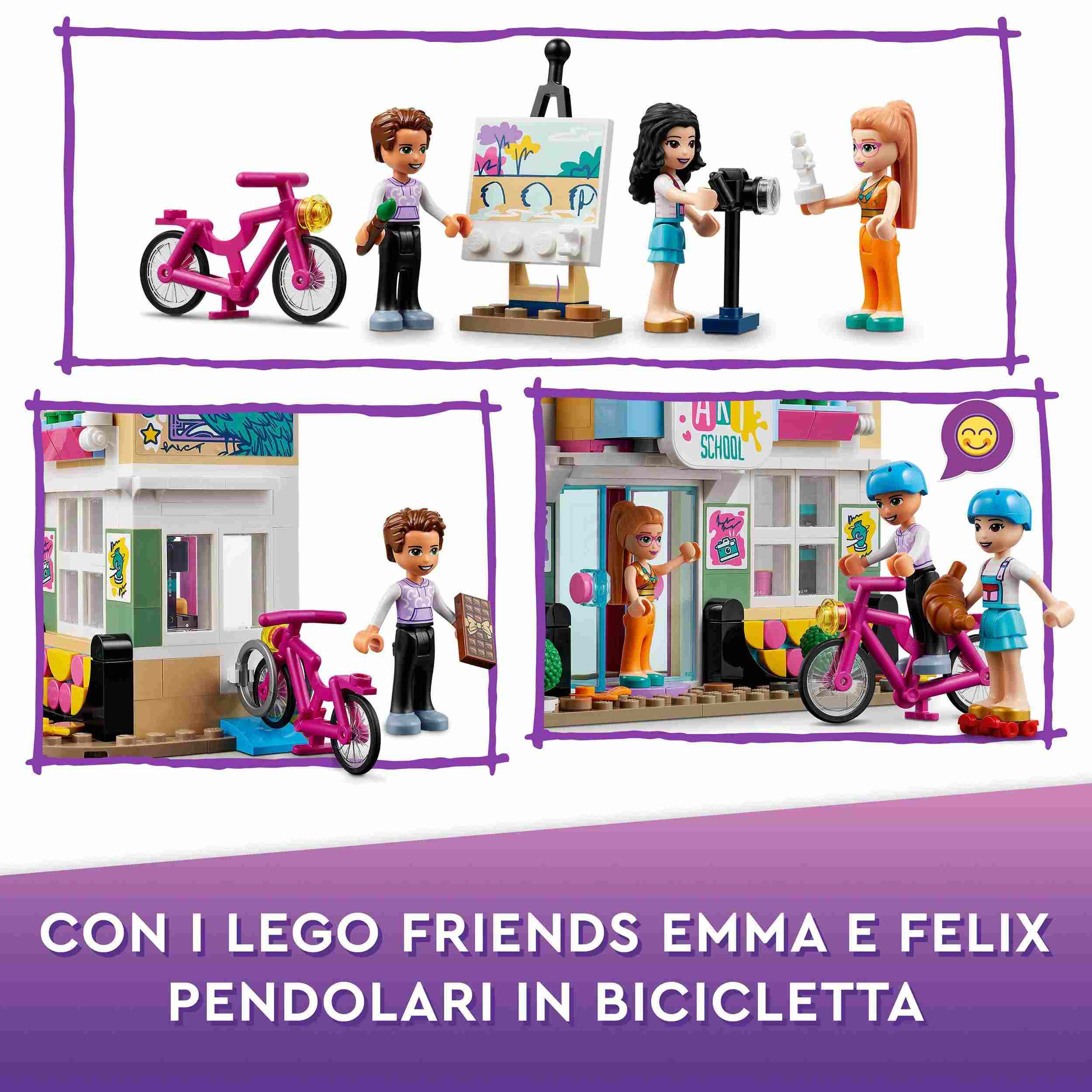 Lego friends 41711 la scuola d’arte di emma, casa delle bambole, mini bamboline, idea regalo per bambine e bambini da 8 anni - LEGO FRIENDS, Lego
