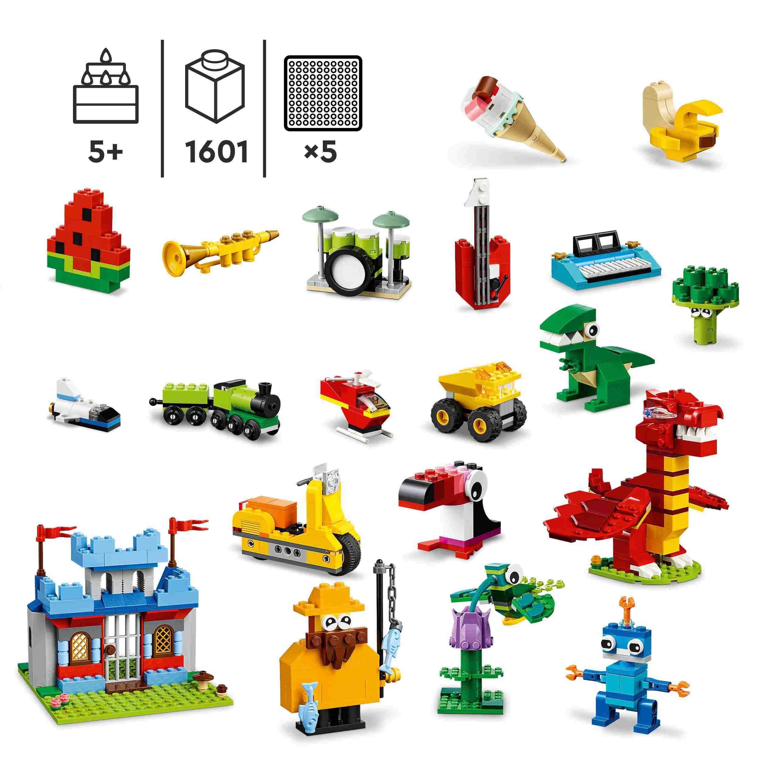 Lego classic 11020 costruiamo insieme, set costruzioni per treno, fiori e  dinosauro giocattolo, mattoncini per bambini - Toys Center