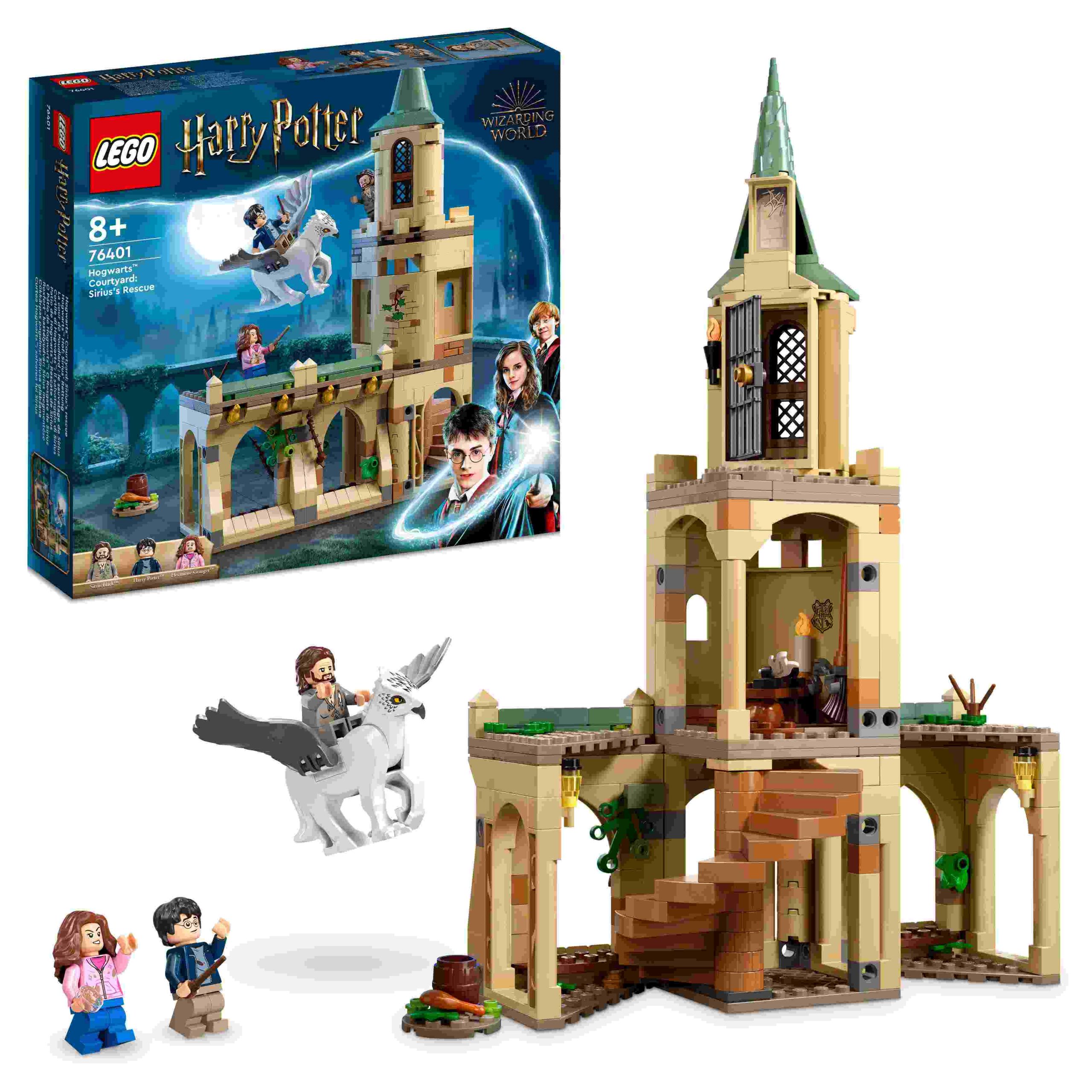 Lego harry potter 76401 cortile di hogwarts: il salvataggio di sirius, castello giocattolo con ippogrifo fierobecco - Harry Potter, LEGO® Harry Potter™, Lego