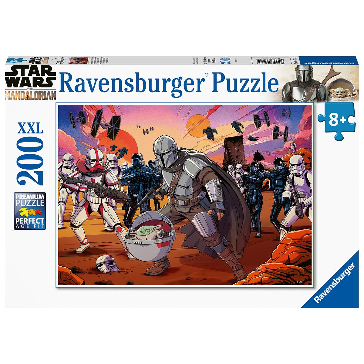 Ravensburger puzzle da 200 pezzi  - per bambini a partire da 8 anni – mandalorian - star wars - dimensione 49x36 centimetri - RAVENSBURGER, Star Wars