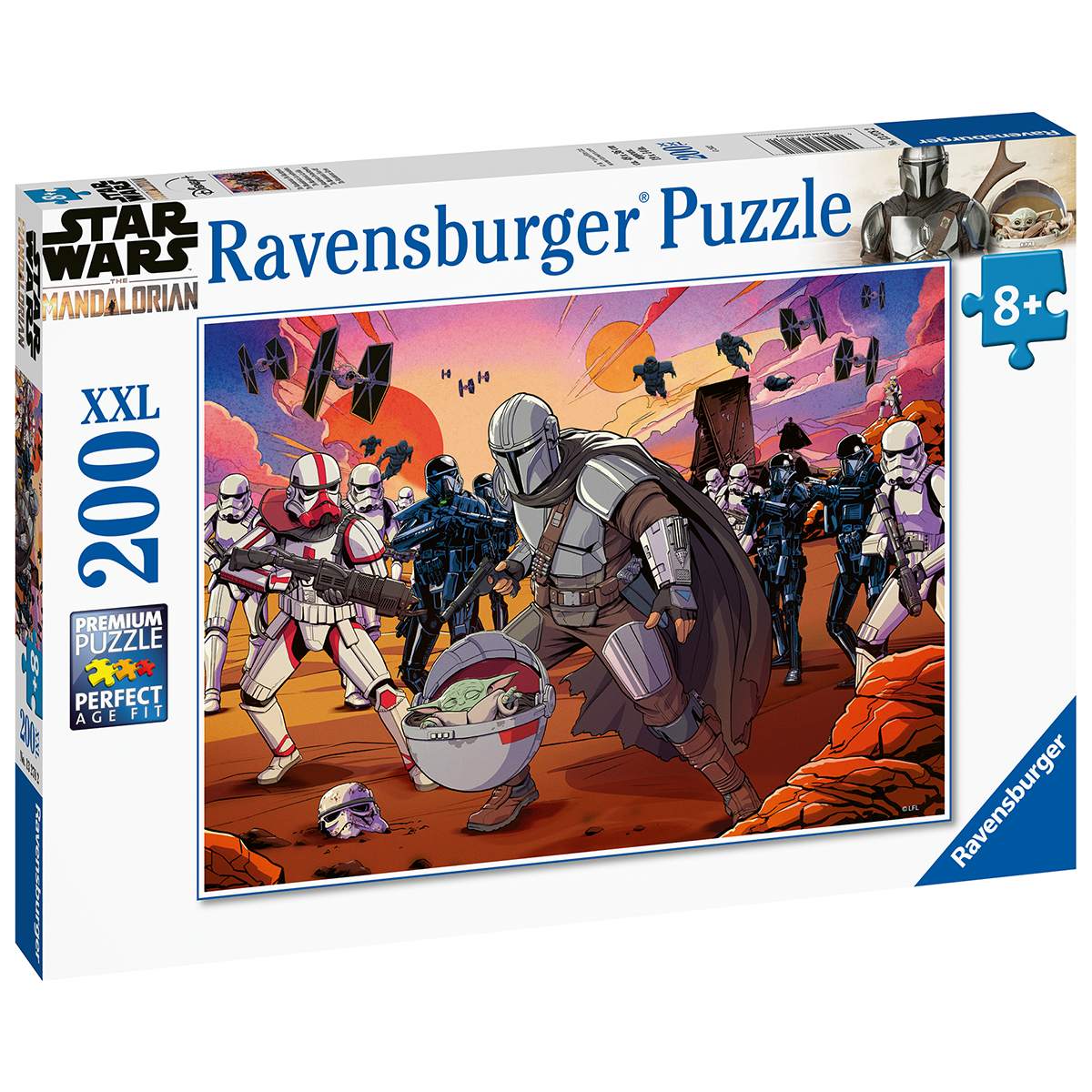 Ravensburger puzzle da 200 pezzi  - per bambini a partire da 8 anni – mandalorian - star wars - dimensione 49x36 centimetri - RAVENSBURGER, Star Wars