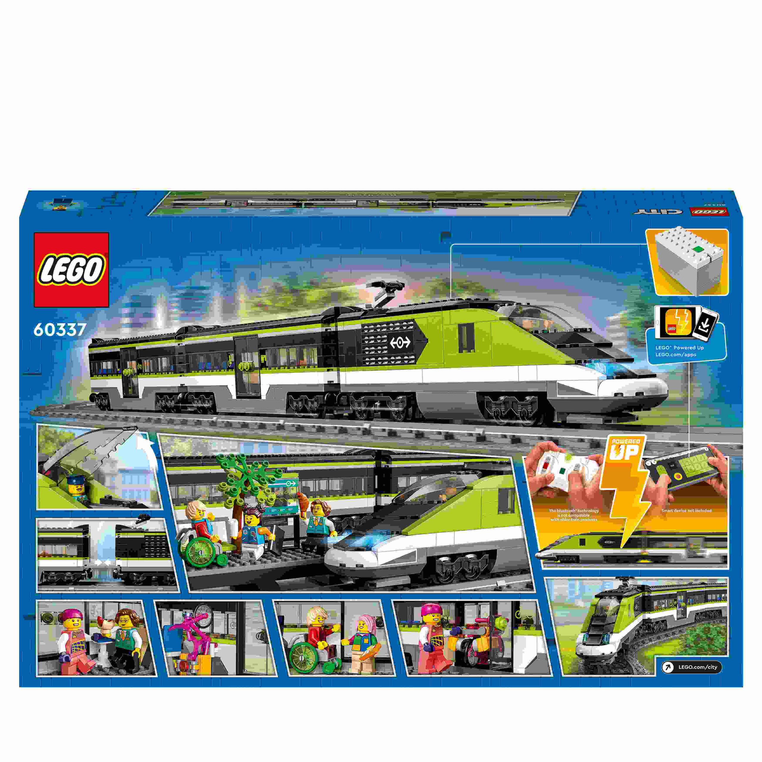 Lego city 60337 treno passeggeri espresso, con locomotiva giocattolo telecomandata con luci e binari, giochi per bambini - LEGO CITY, Lego