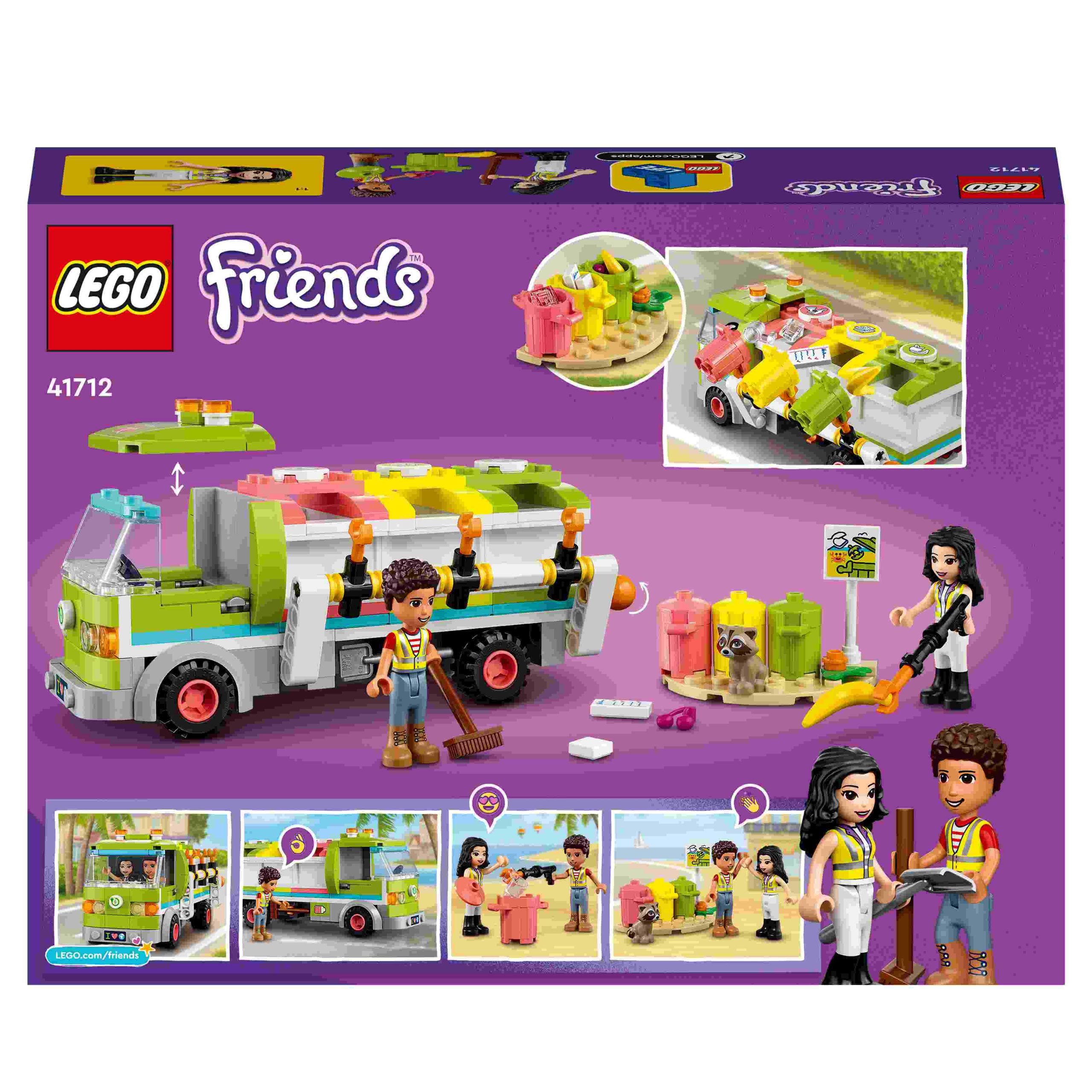 Lego friends 41712 camion riciclaggio rifiuti, mini bambolina emma, nettezza urbana giocattolo, giochi per bambini dai 6 anni - LEGO FRIENDS, Lego