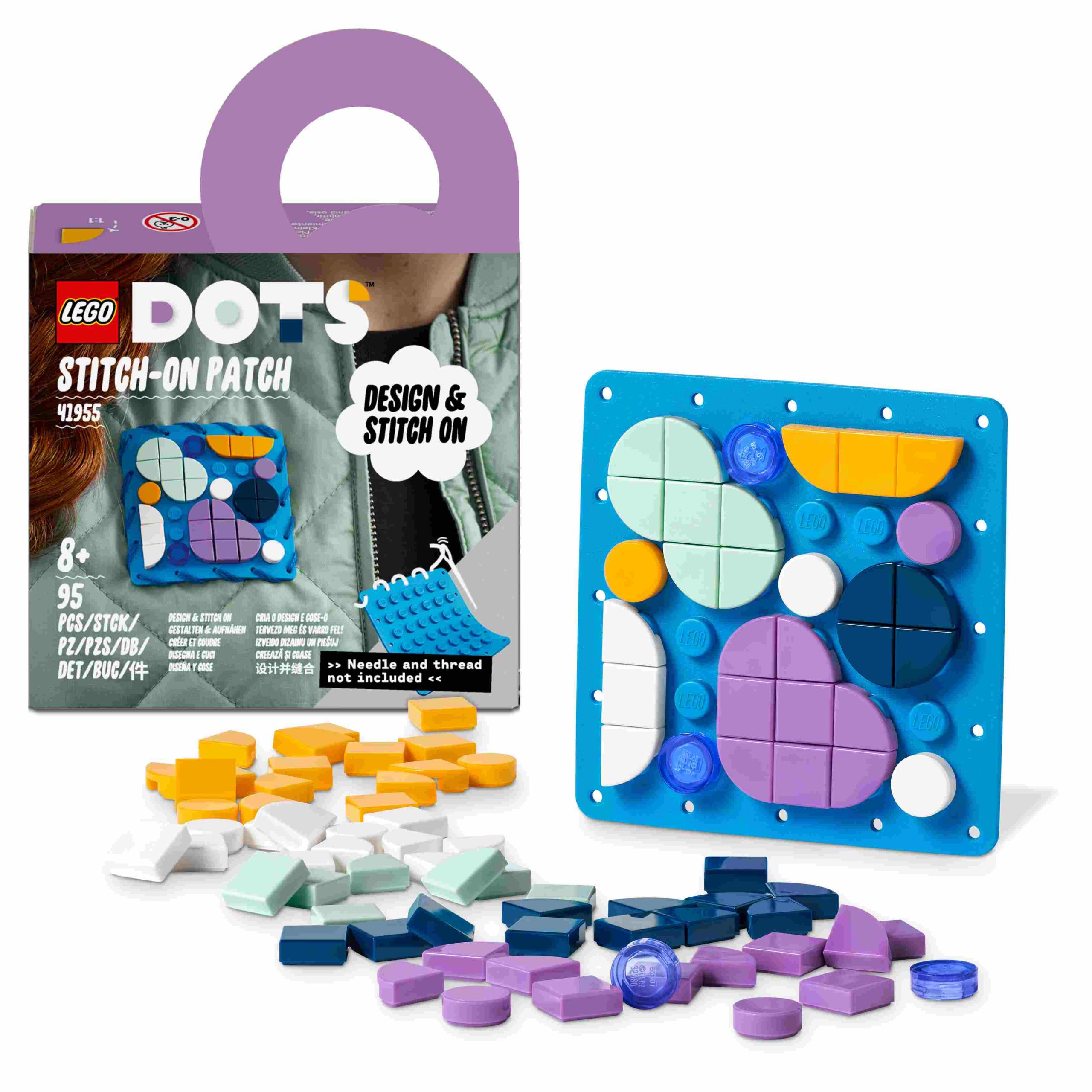 Lego dots 41955 patch cucibile, set fai da te con toppa da cucire, regalo creativo, giochi per bambini da 8 anni in su - DOTS, Lego
