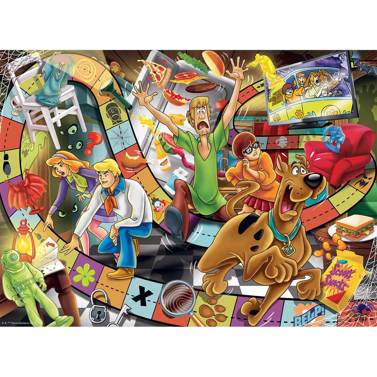 Ravensburger puzzle da 200 pezzi  - per bambini a partire da 8 anni – scooby-doo - dimensione 49x36 centimetri - RAVENSBURGER, SCOOBY DOO