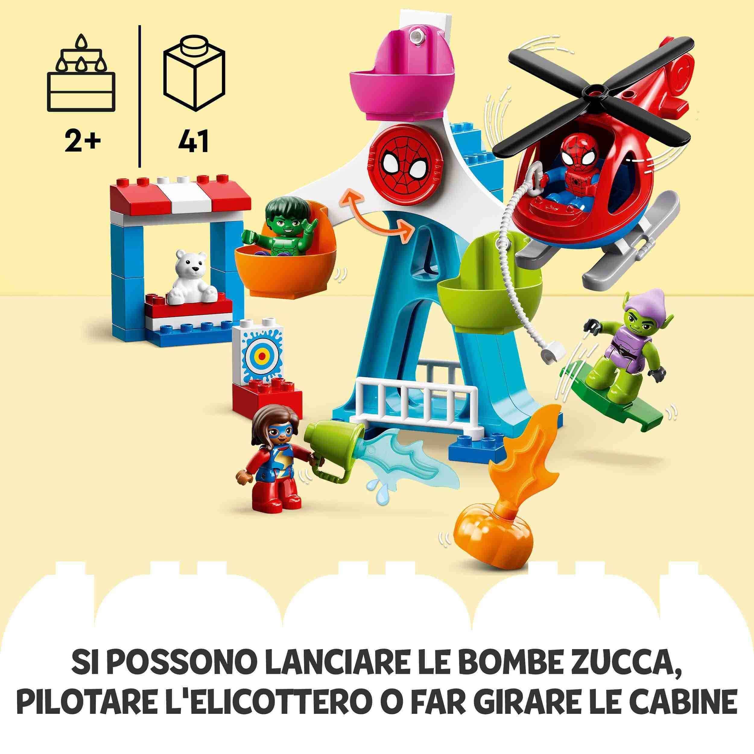 Lego duplo 10963 spider-man e i suoi amici: avventura al luna park, con green goblin e hulk, giochi per bambini dai 2 anni - LEGO DUPLO, LEGO SPIDERMAN, Lego
