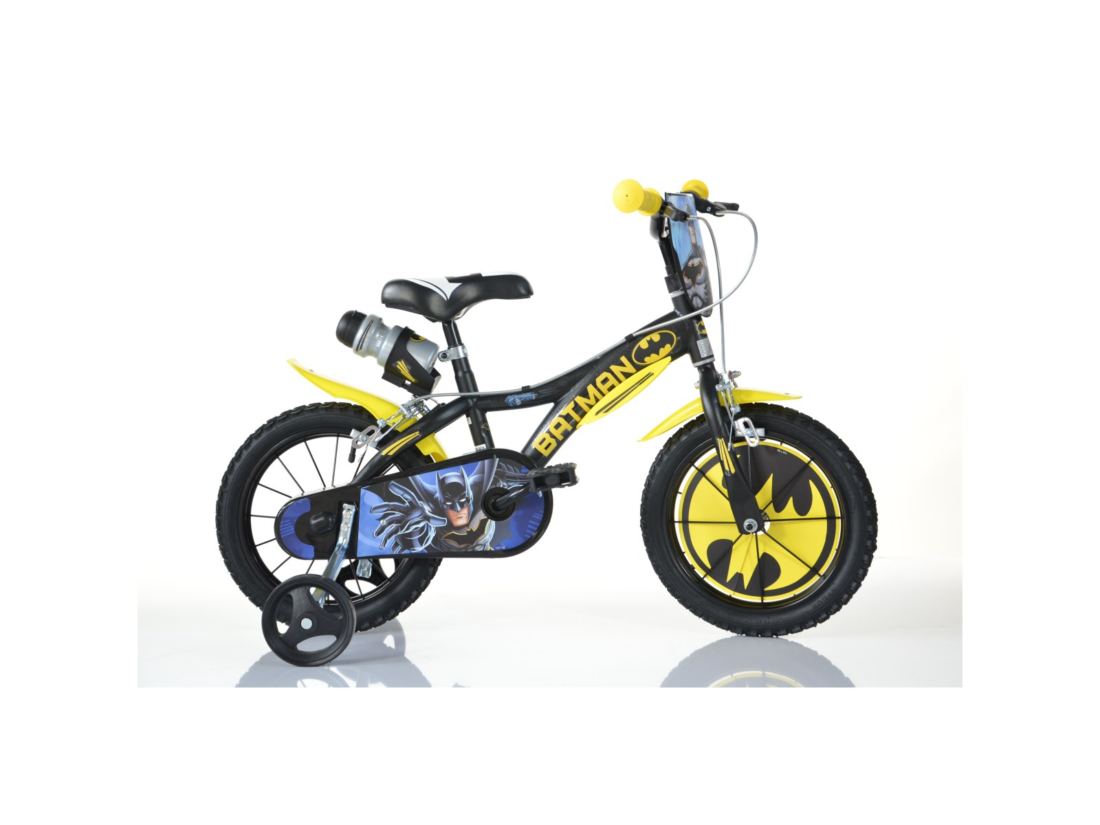 Bicicletta da bambino batman ruota 16 pollici con rotelle, freno e scudo anteriore - adatta a 8 -12 anni - ideale per imparare a pedalare in autonomia con massima sicurezza - BATMAN, DC COMICS