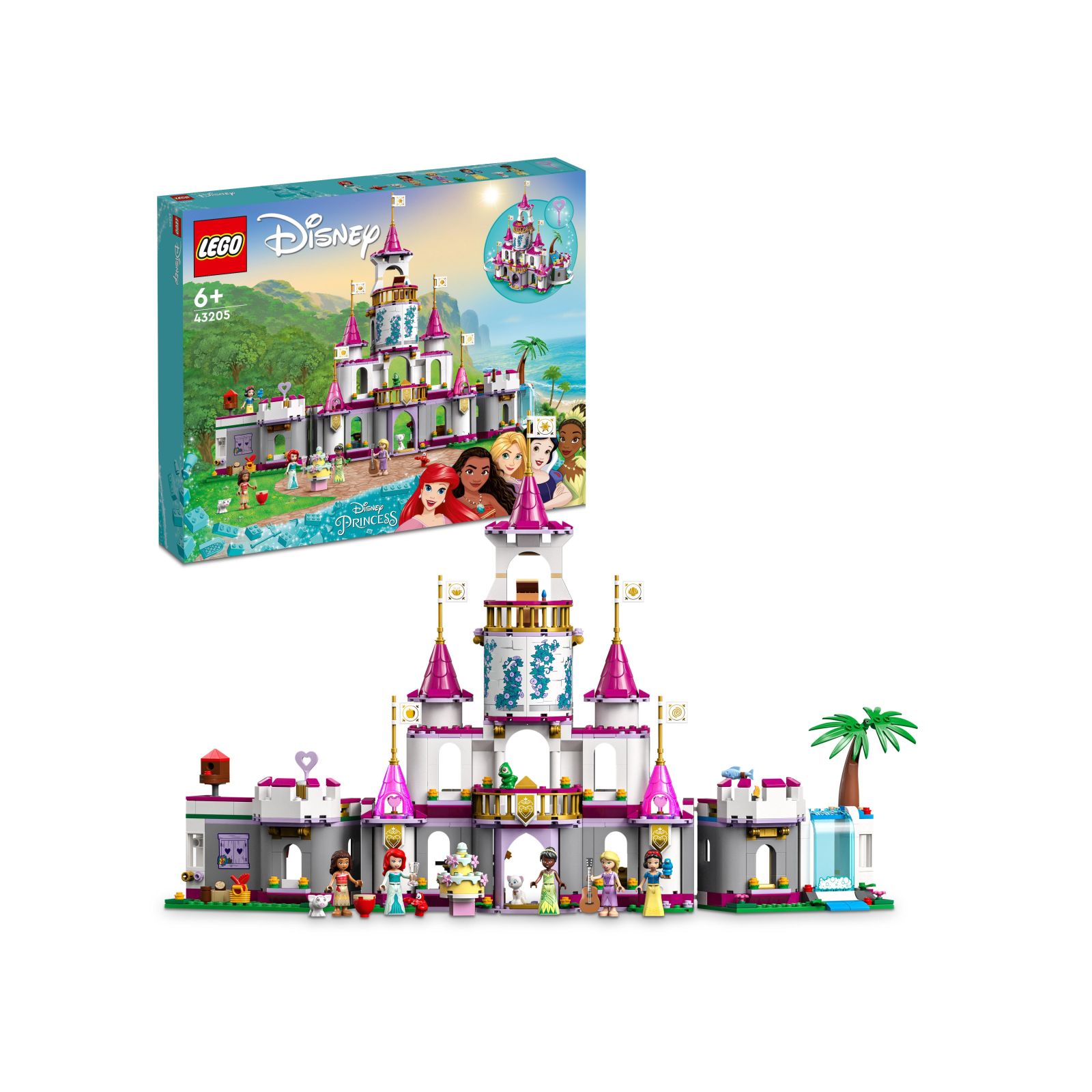 Lego disney princess 43205 il grande castello delle avventure, set con mini bamboline di ariel, moana, rapunzel e biancaneve - DISNEY PRINCESS, LEGO DISNEY PRINCESS, Lego