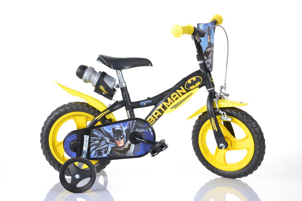 Bicicletta da bambino batman ruota 12 pollici con rotelle, freno e scudo anteriore - adatta a 3-5 anni - ideale per imparare a pedalare in autonomia con massima sicurezza - BATMAN